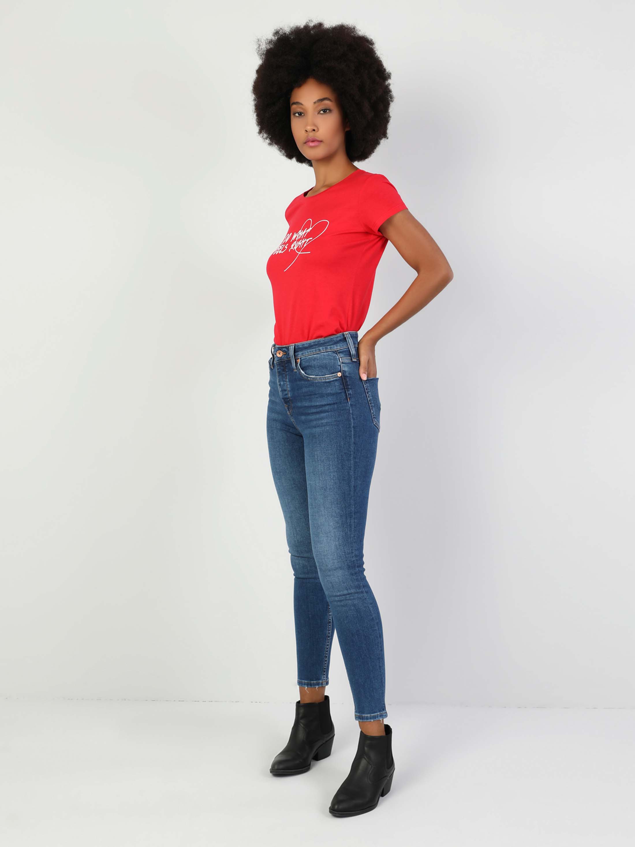 Afișați detalii pentru Pantaloni De Dama Albastru Super Slim Fit 760 Diana Cl1048750