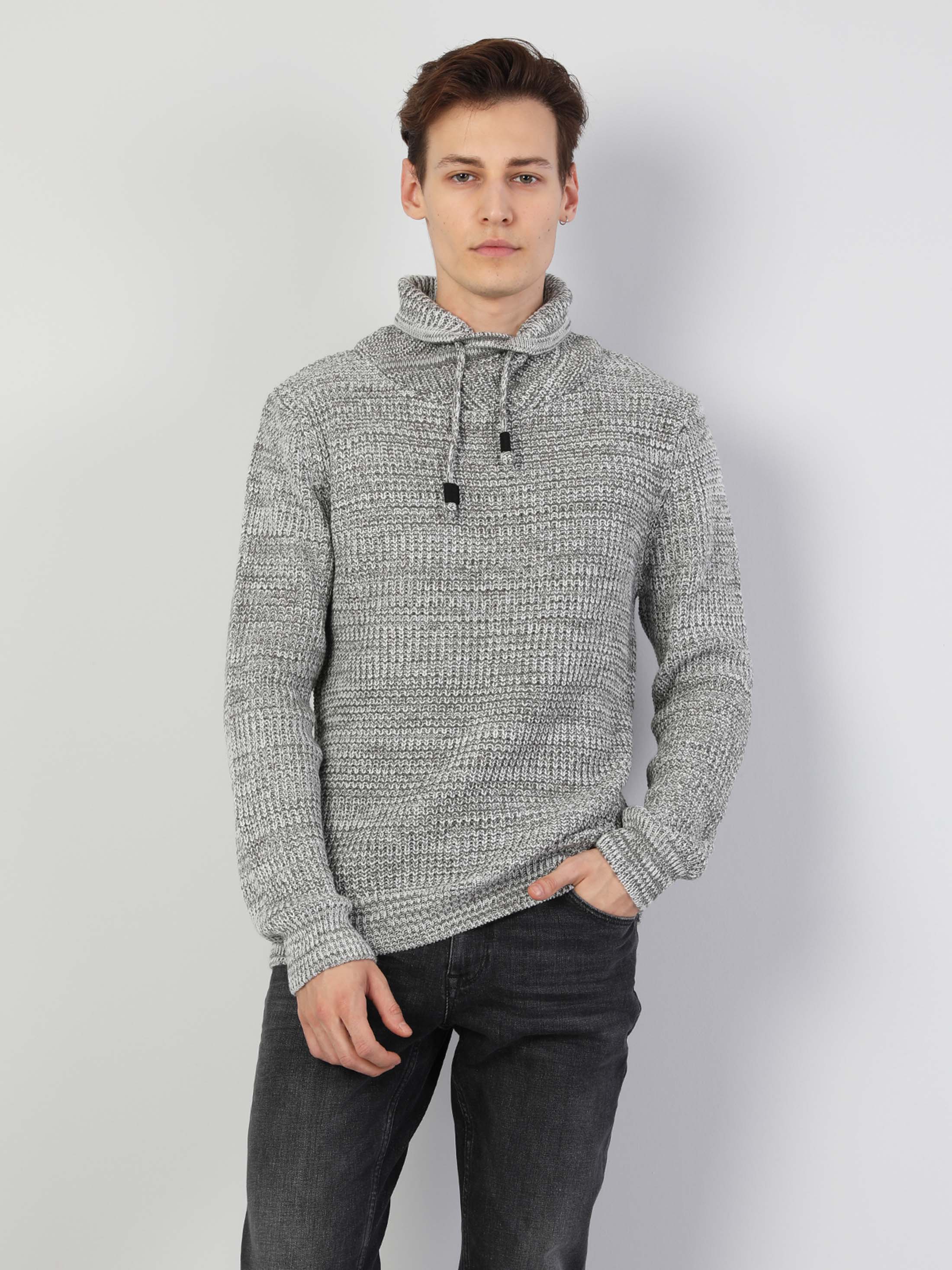 Afișați detalii pentru Pulover De Barbati Gri Slim Fit  Cl1045883