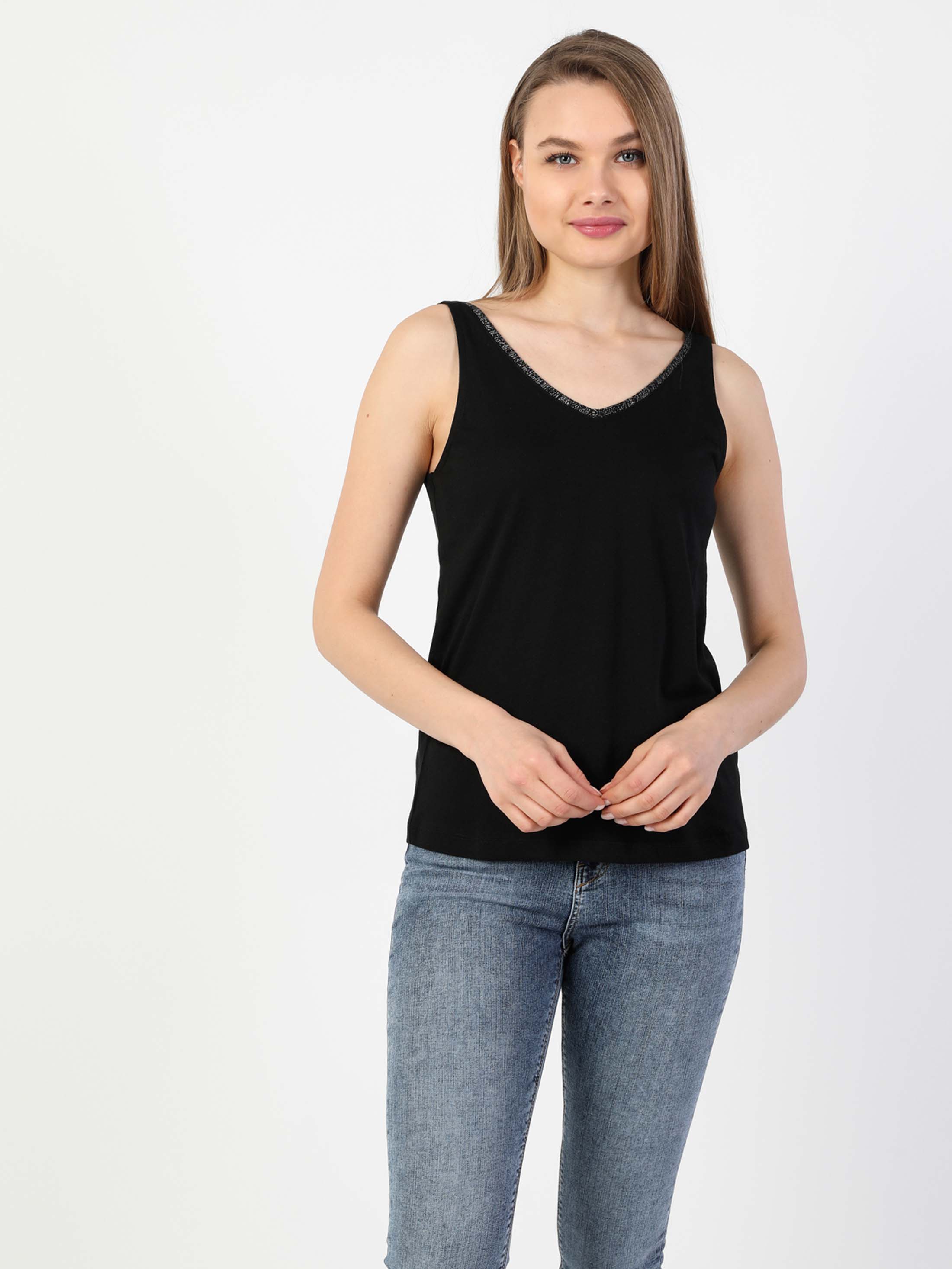 Afișați detalii pentru Maiou De Dama Negru Slim Fit  Cl1046236