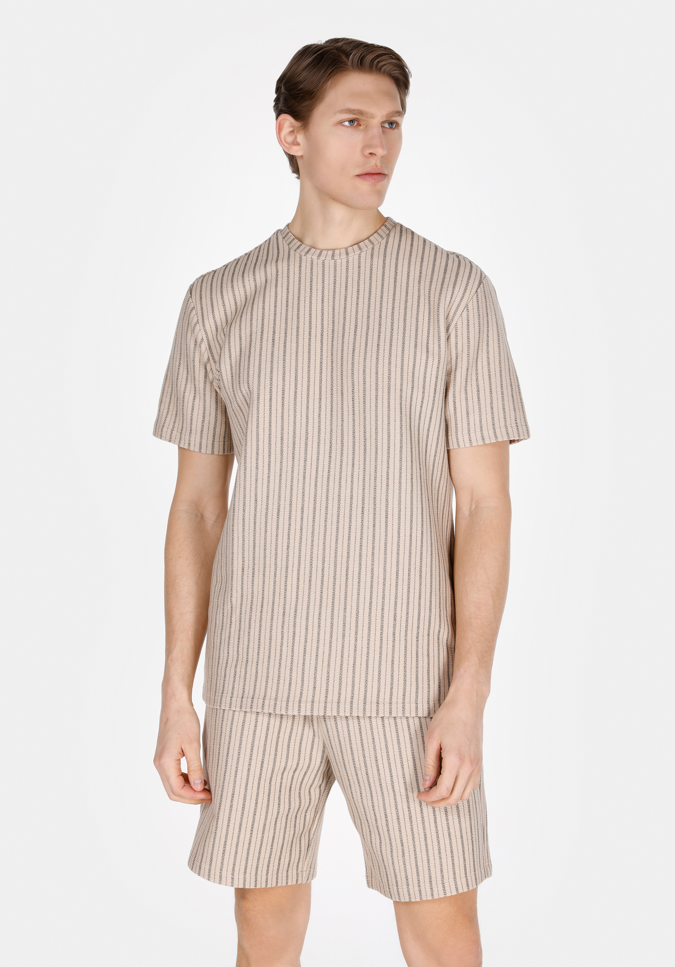 Afișați detalii pentru Tricou Cu Maneca Scurta De Barbati Bej Comfort Fit  Cl1074141