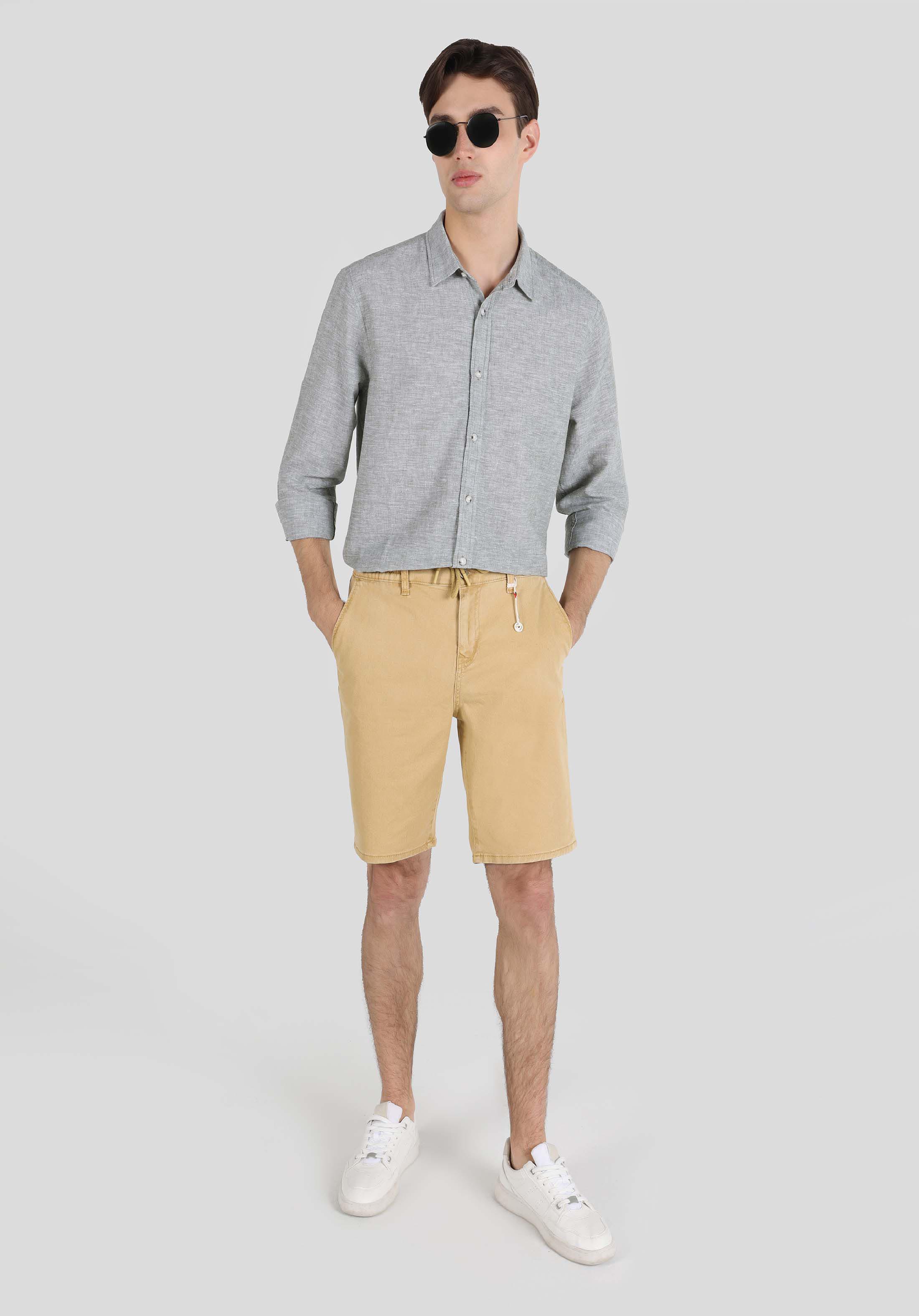 Afișați detalii pentru Short / Pantaloni Scurti De Barbati Camel Chino Fit  Cl1064429