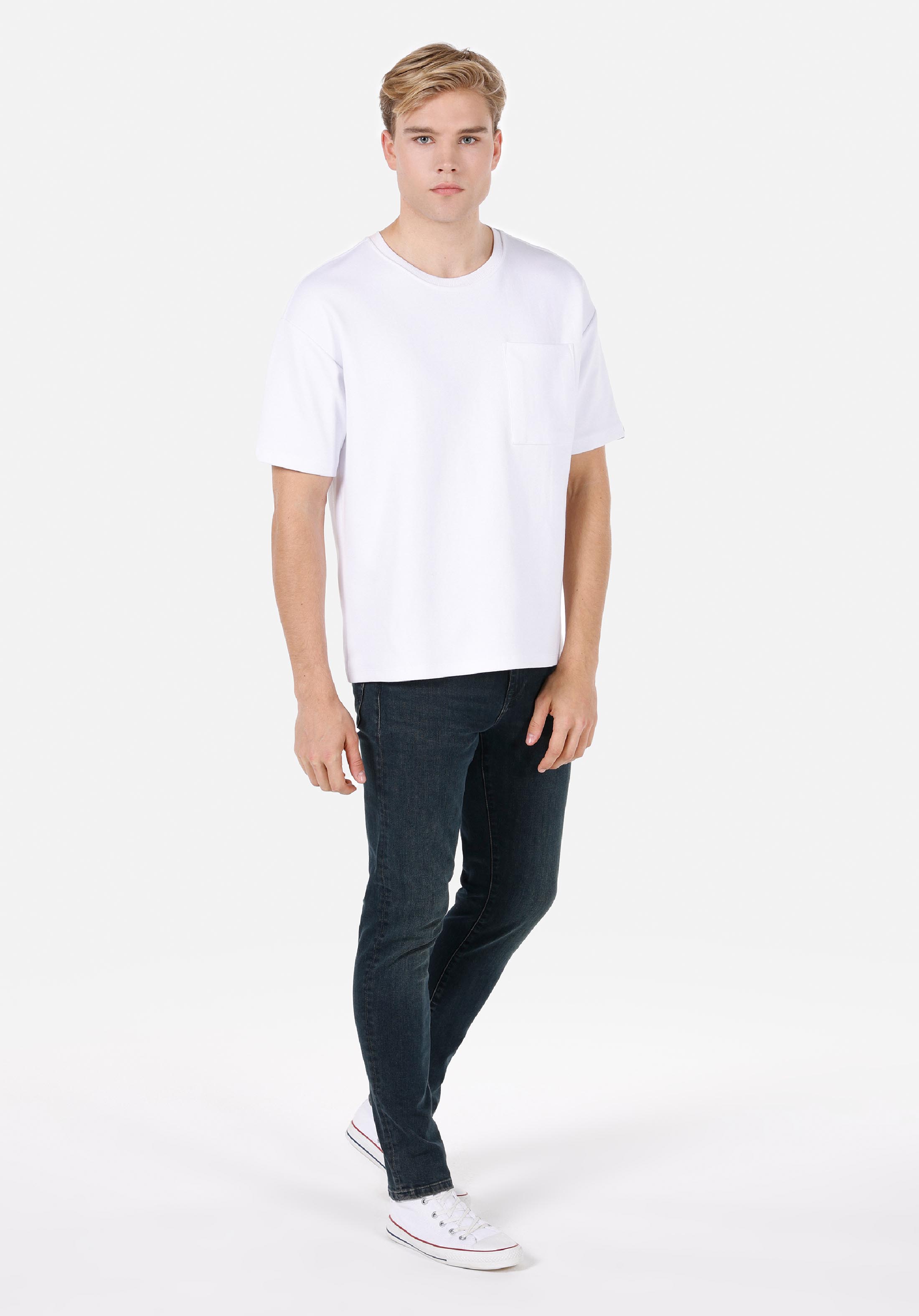 Afișați detalii pentru Pantaloni De Barbati Albastru Skinny Fit  Cl1072194