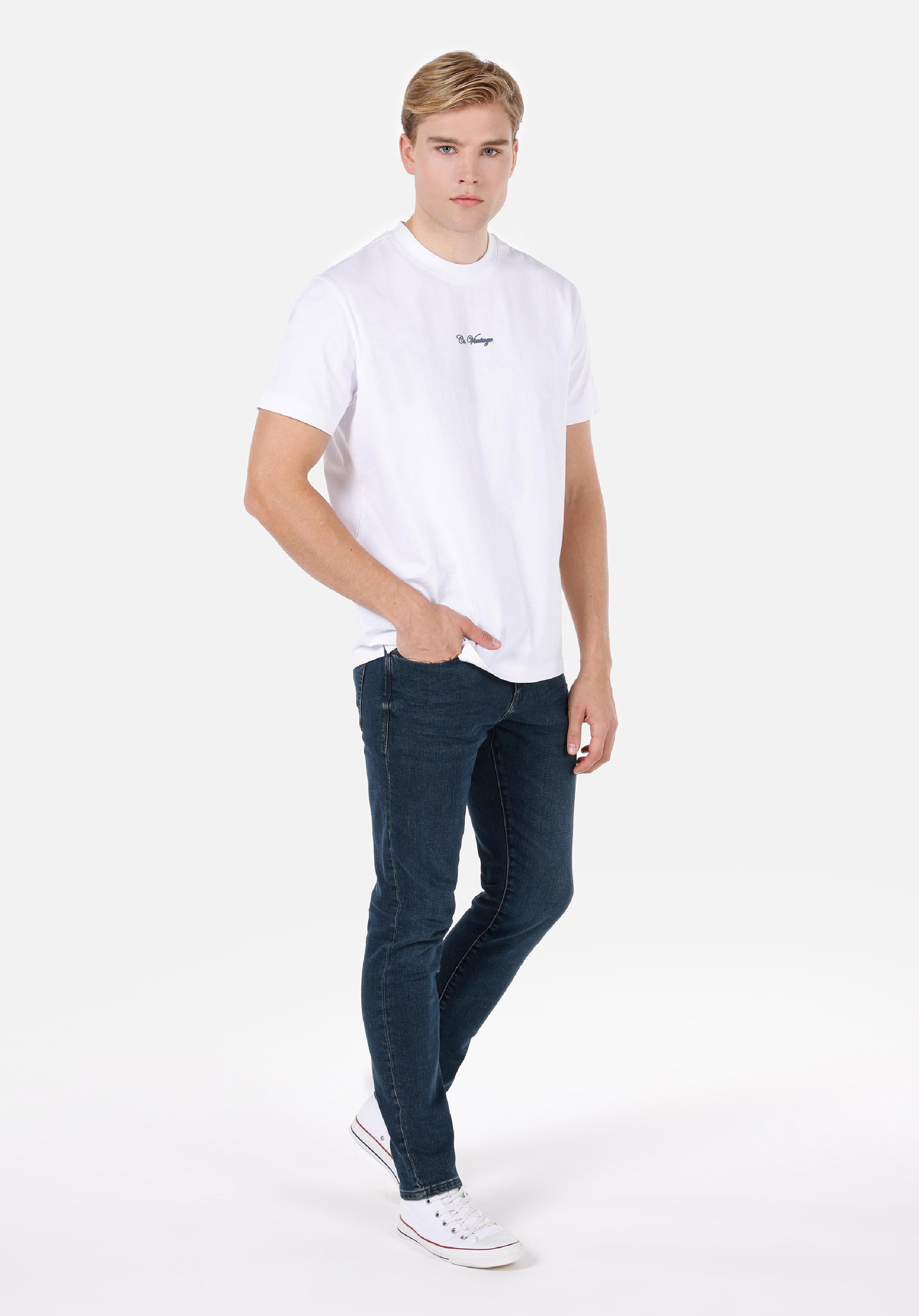 Afișați detalii pentru Pantaloni De Barbati Albastru Marin Slim Fit 041 Danny Cl1072198