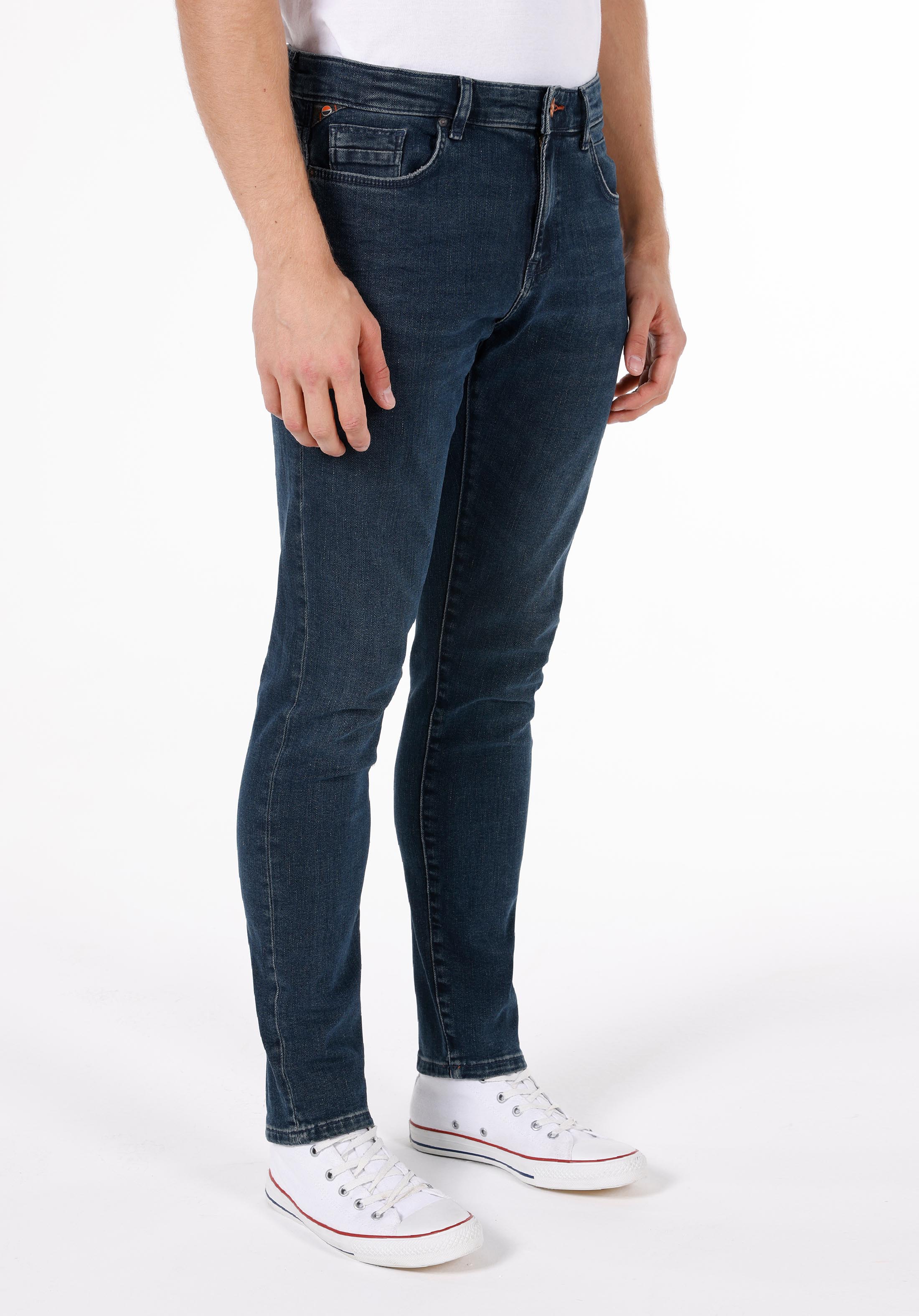 Afișați detalii pentru Pantaloni De Barbati Albastru Marin Slim Fit 041 Danny Cl1072198