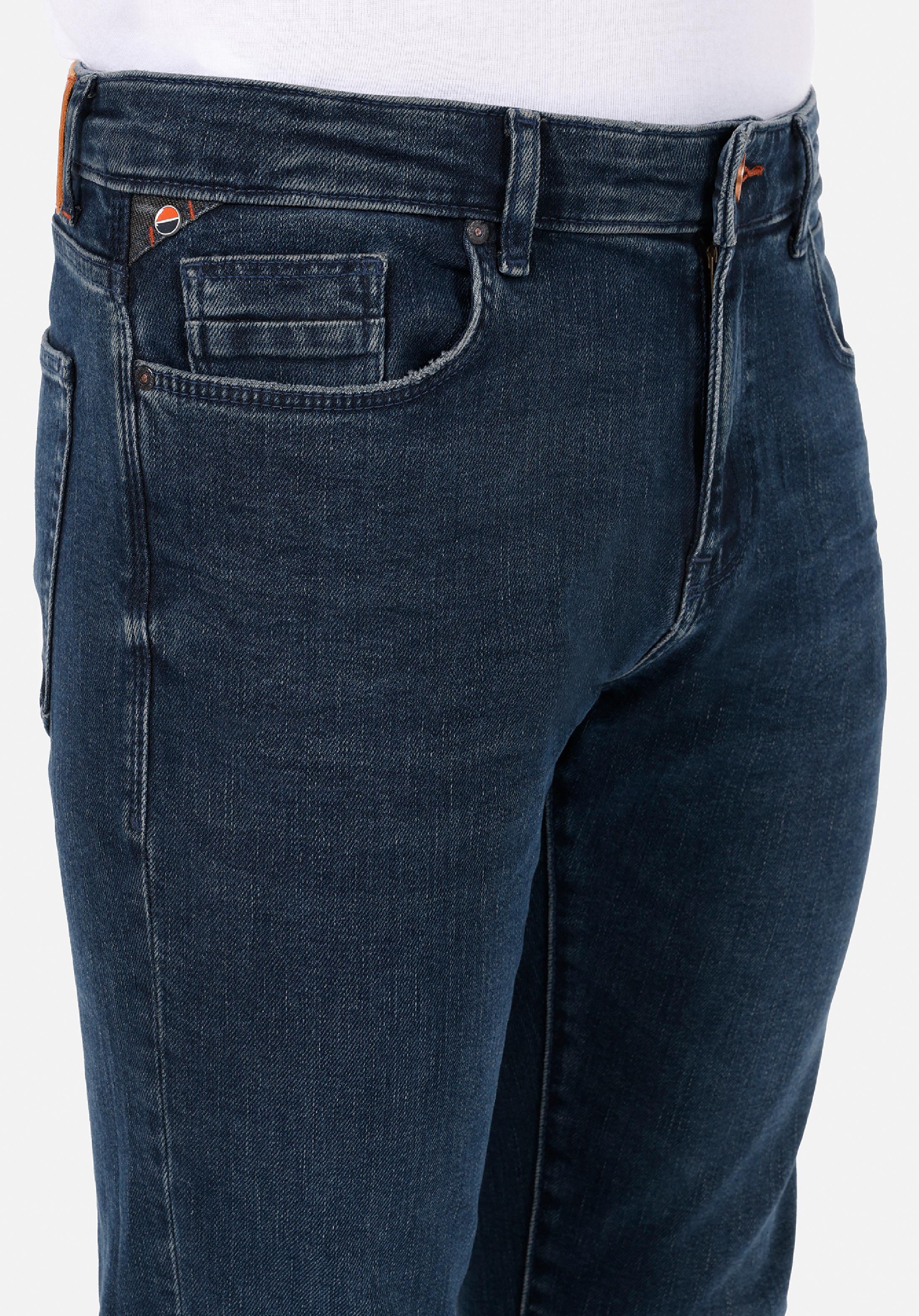 Afișați detalii pentru Pantaloni De Barbati Albastru Marin Slim Fit 041 Danny Cl1072198