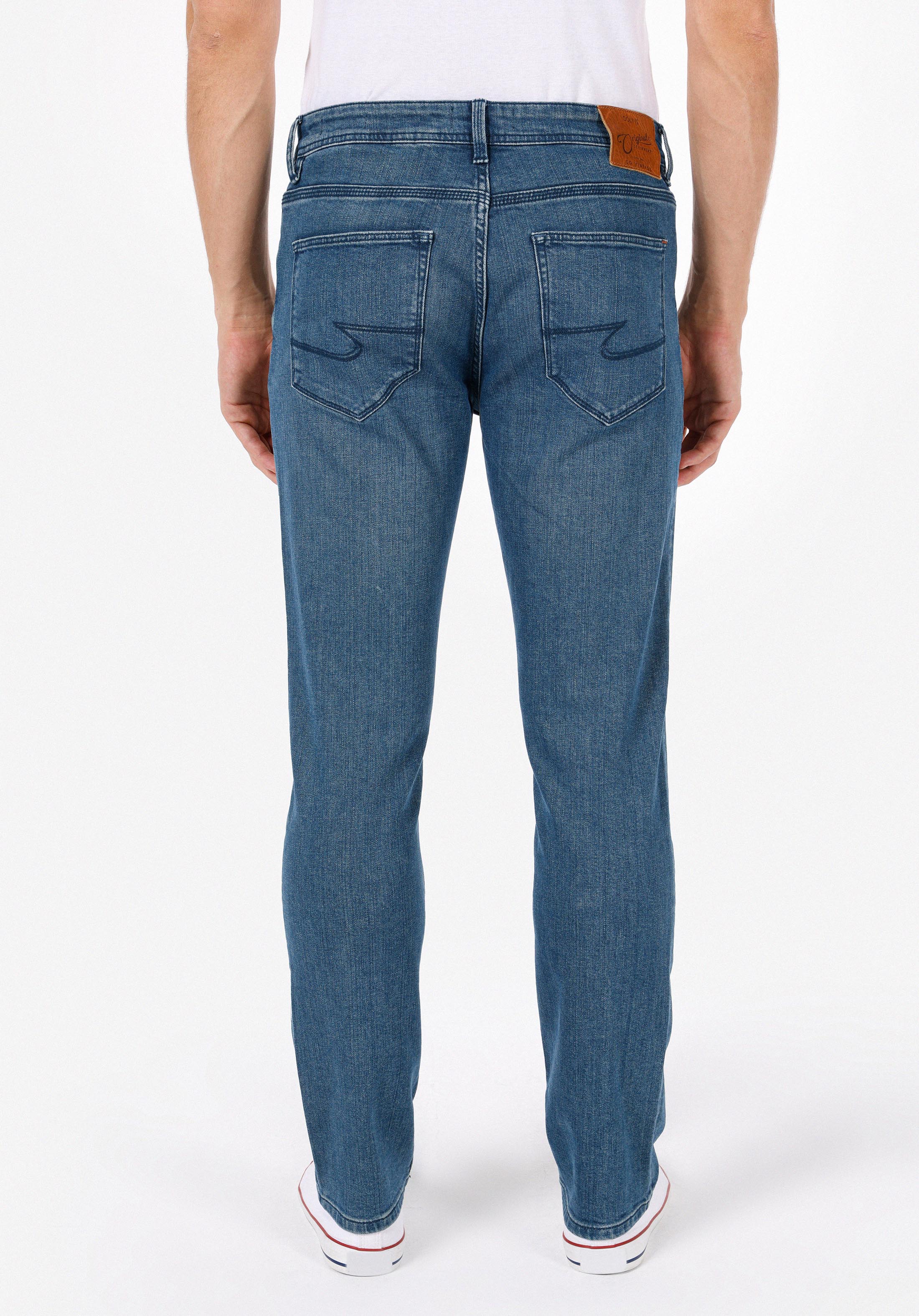 Afișați detalii pentru Pantaloni De Barbati Albastru Straight Fit 044 Karl Cl1072224