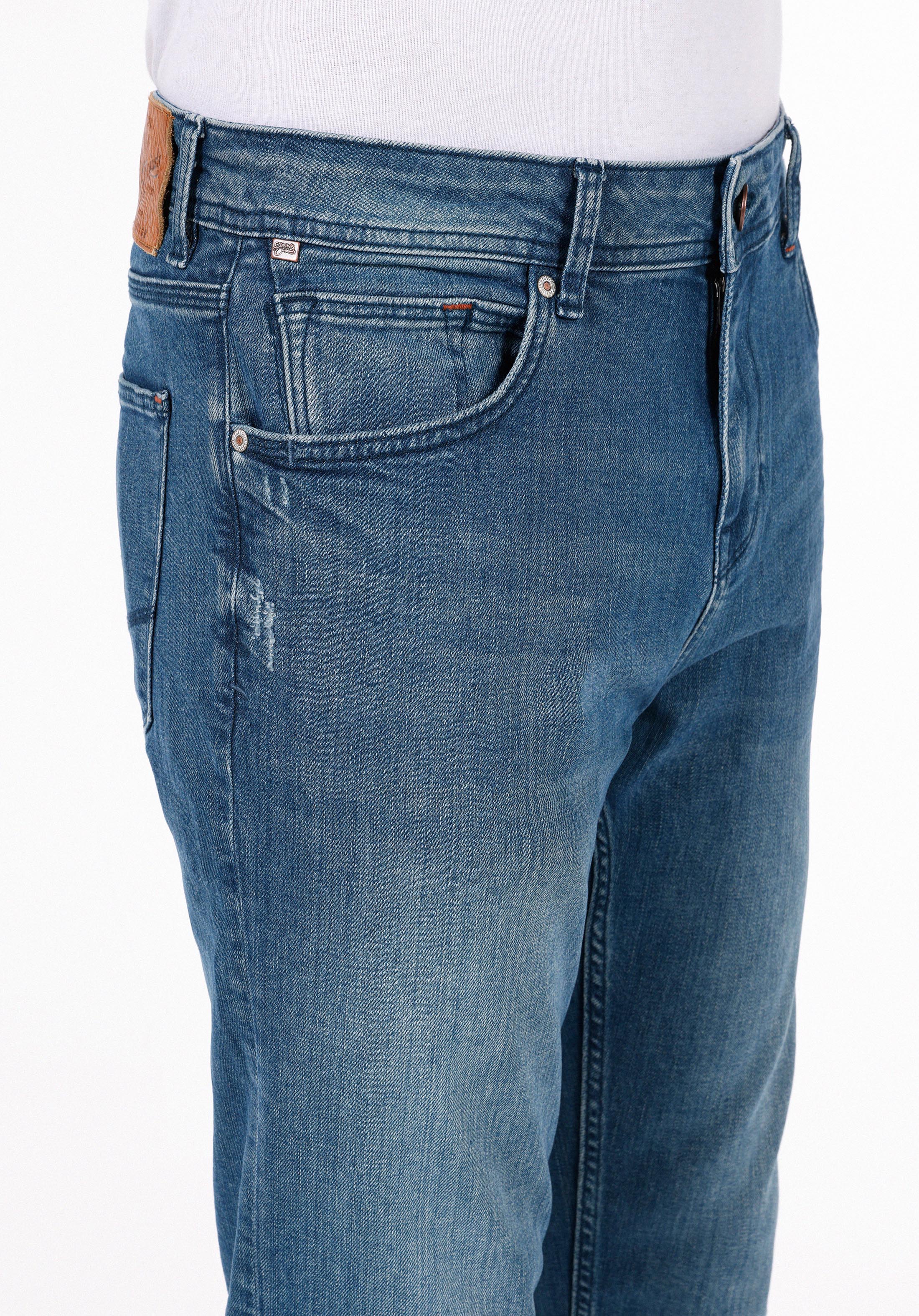 Afișați detalii pentru Pantaloni De Barbati Albastru Straight Fit 044 Karl Cl1072224
