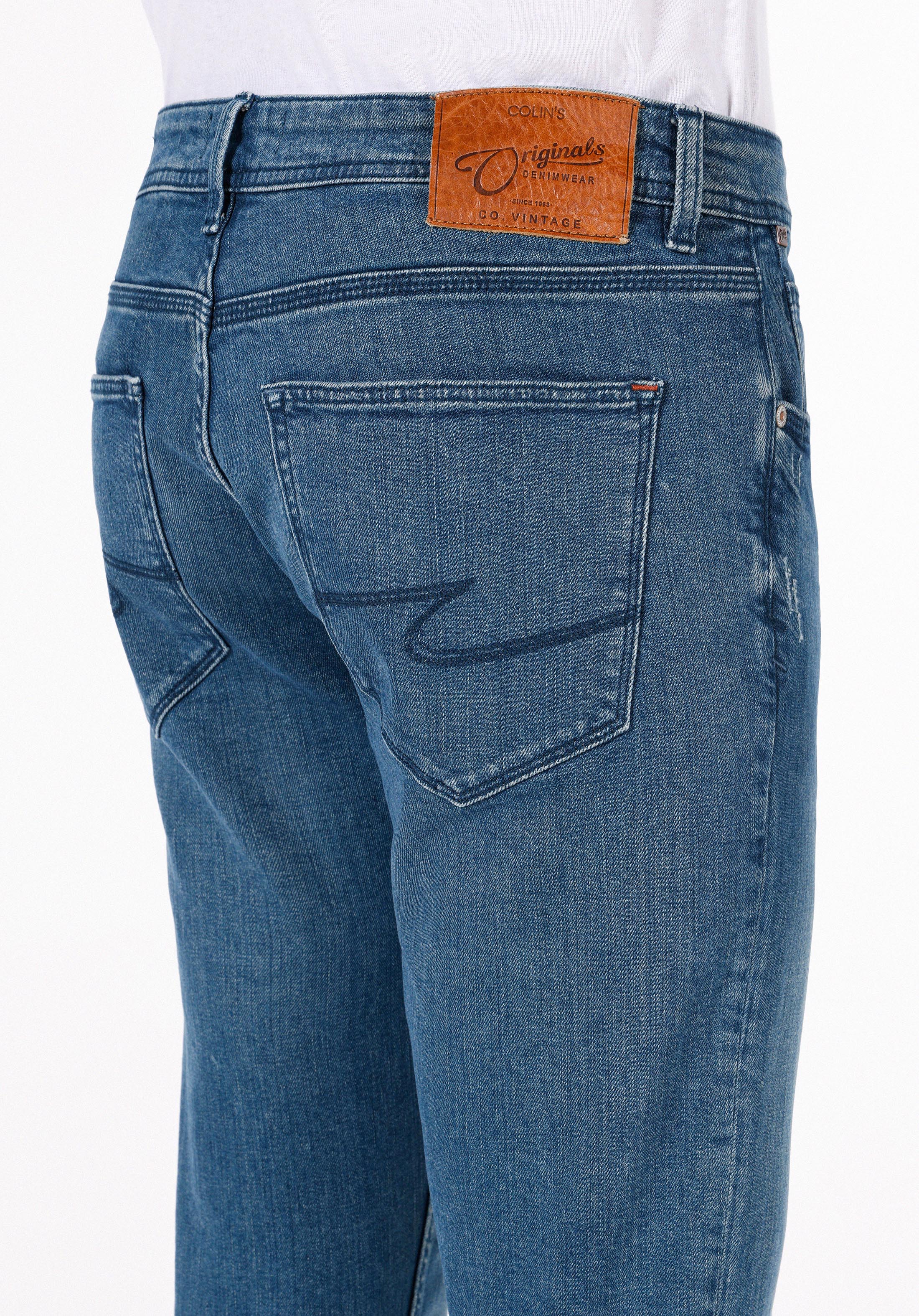 Afișați detalii pentru Pantaloni De Barbati Albastru Straight Fit 044 Karl Cl1072224