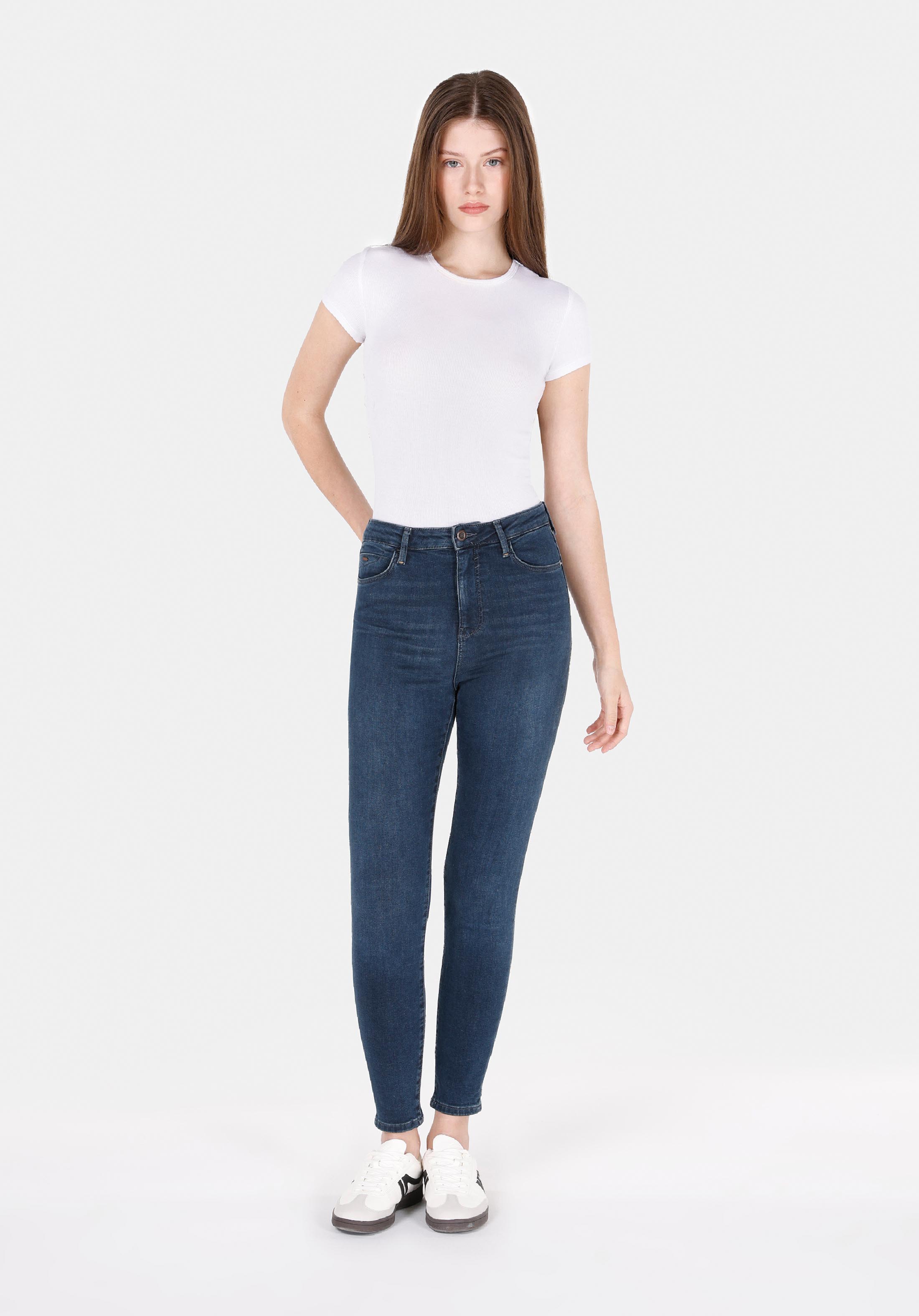 Afișați detalii pentru Pantaloni De Dama Albastru Skinny Fit 760 Diana Cl1072248