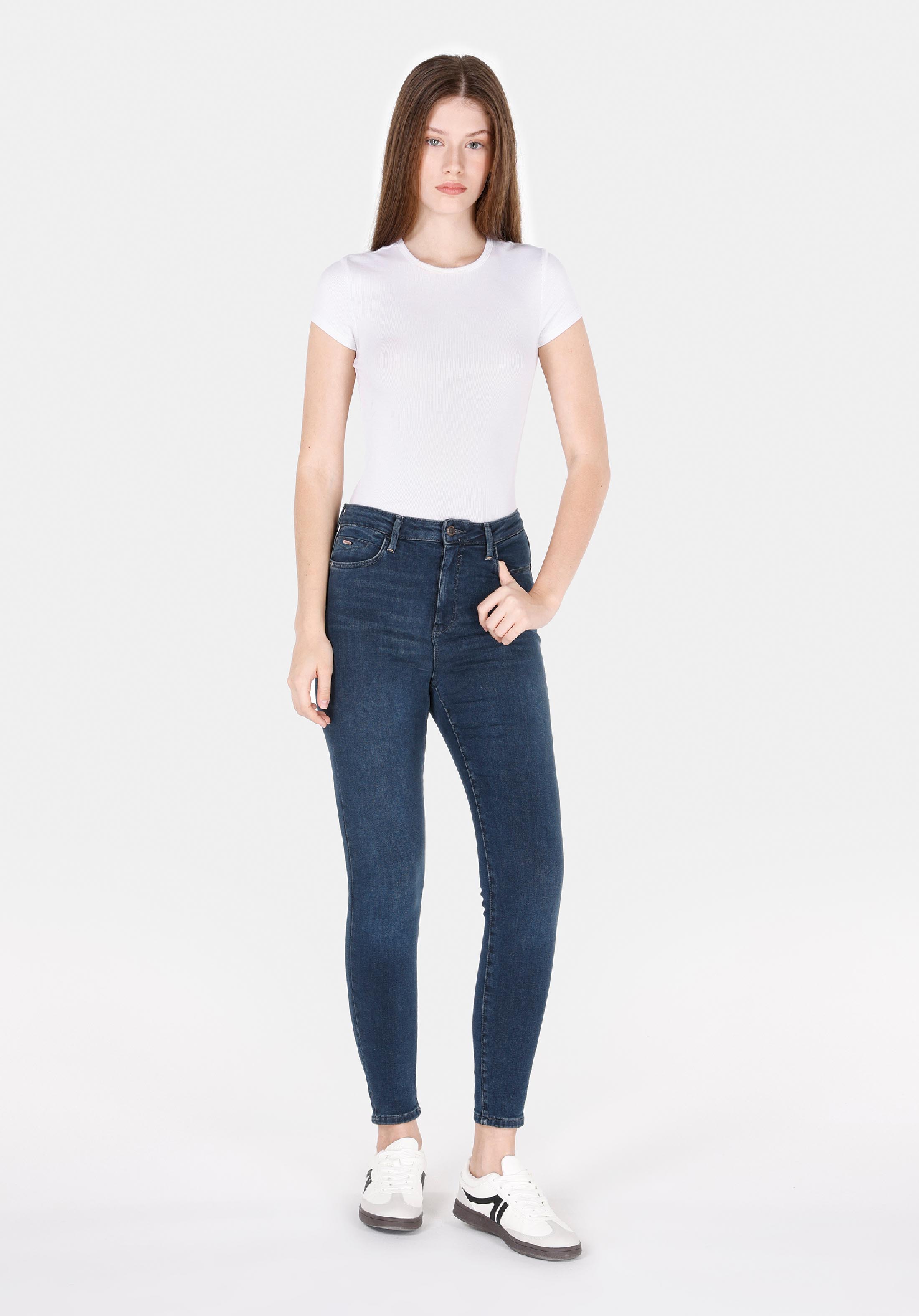Afișați detalii pentru Pantaloni De Dama Albastru Skinny Fit 760 Diana Cl1072248