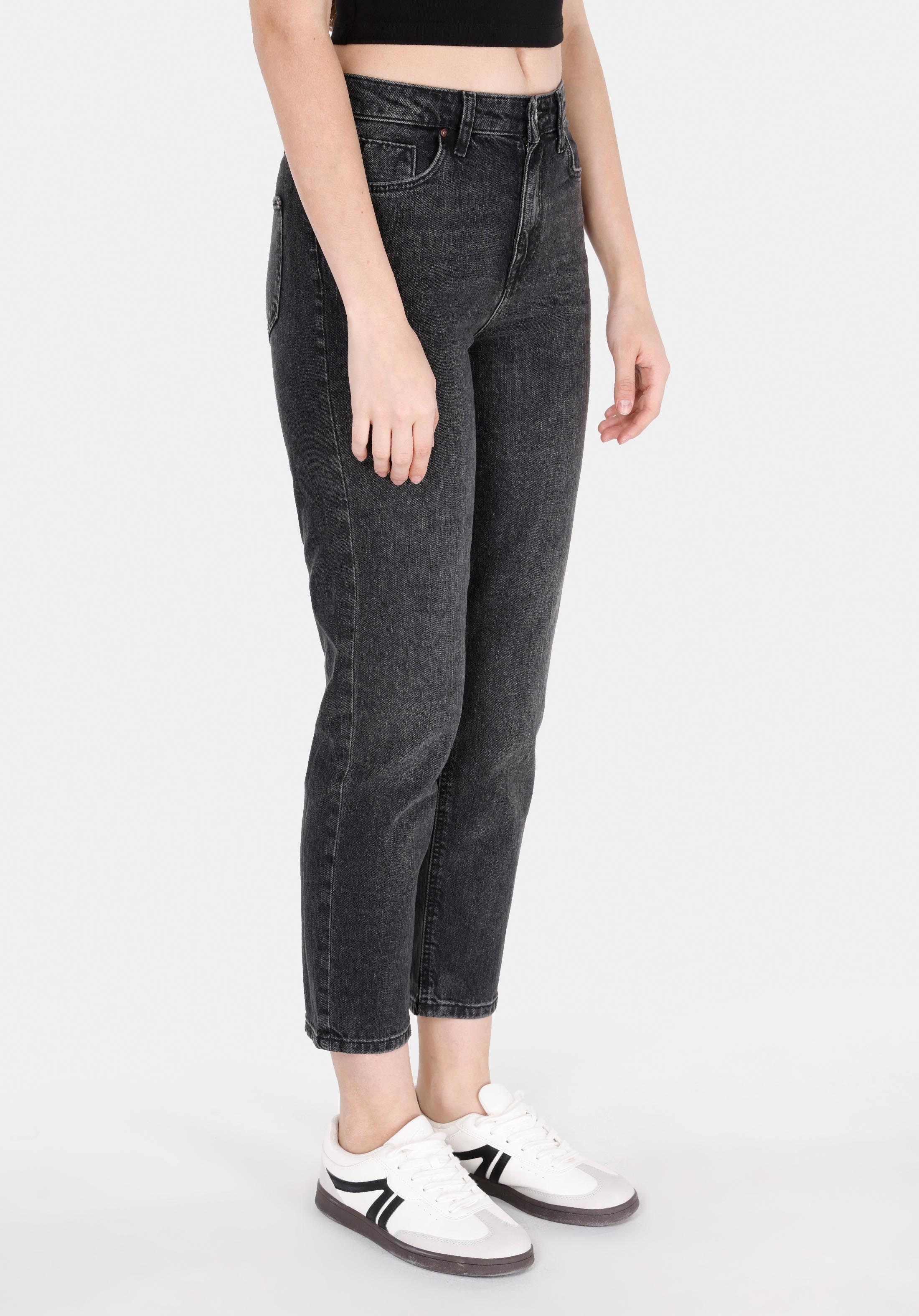 Afișați detalii pentru Pantaloni De Dama Negru Mom Fit 896  Maria Cl1072261