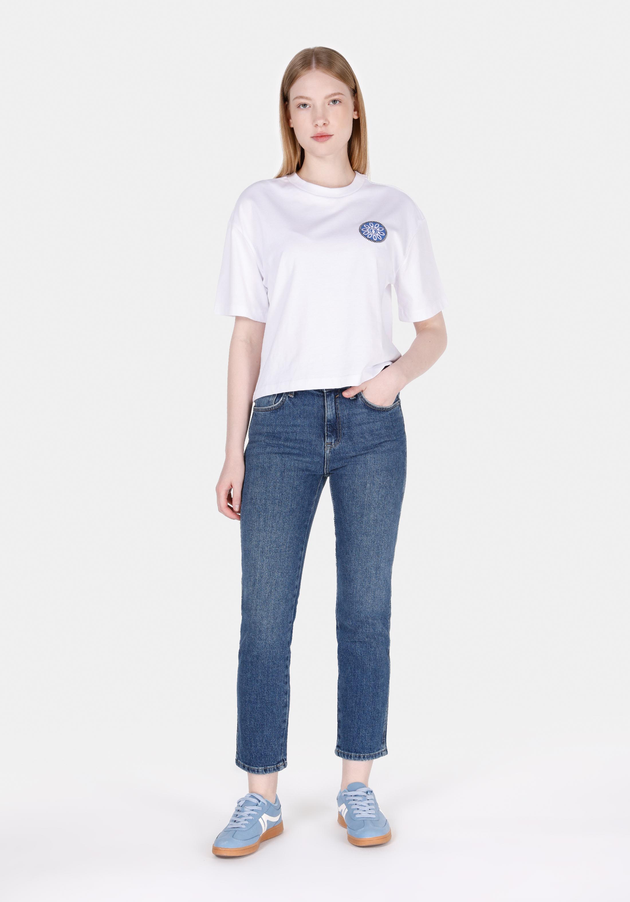 Afișați detalii pentru Pantaloni De Dama Albastru Slim Fit 891 Maya Cl1072263