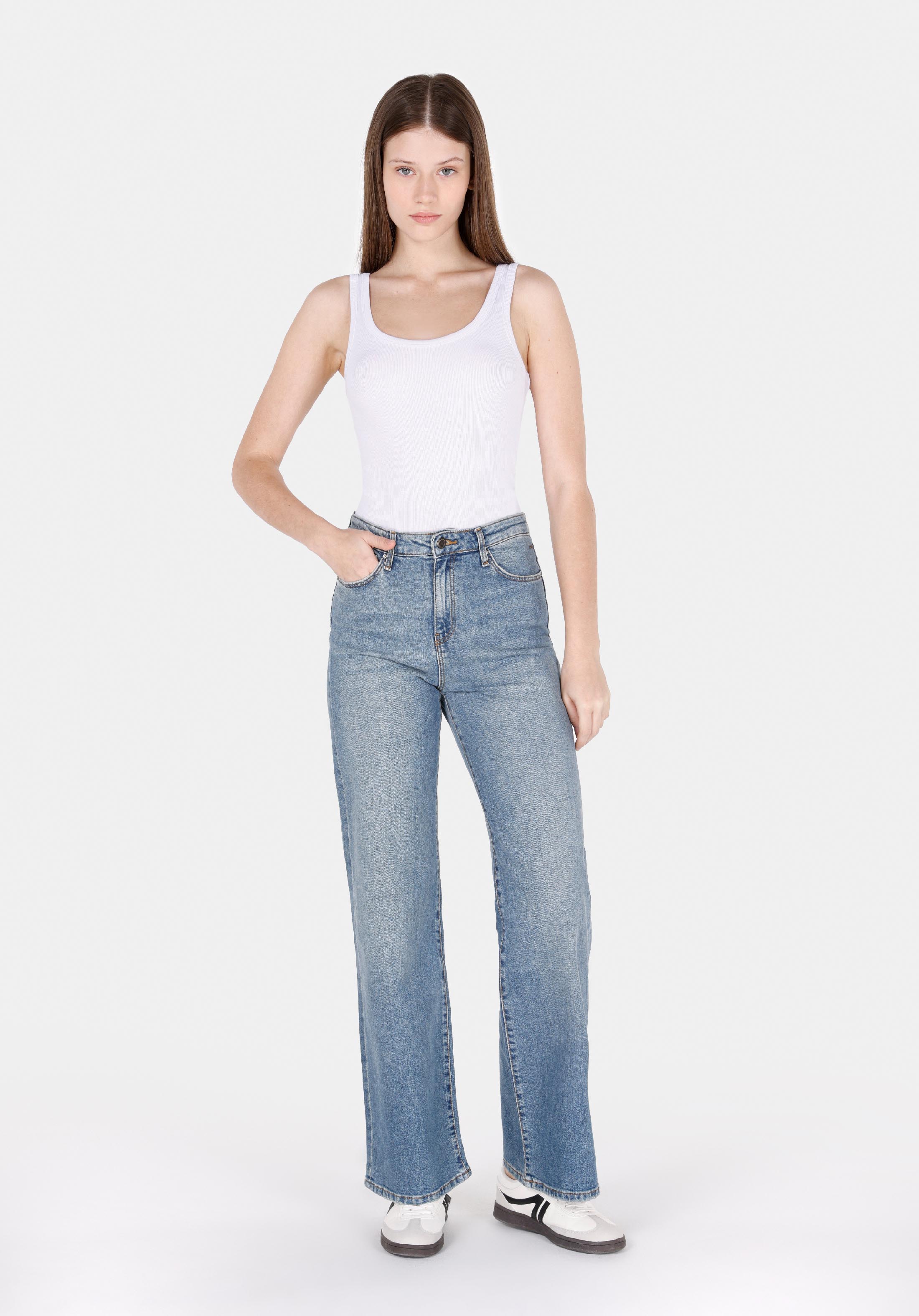 Afișați detalii pentru Pantaloni De Dama Albastru Deschis Regular Fit 970 Berry Cl1072267