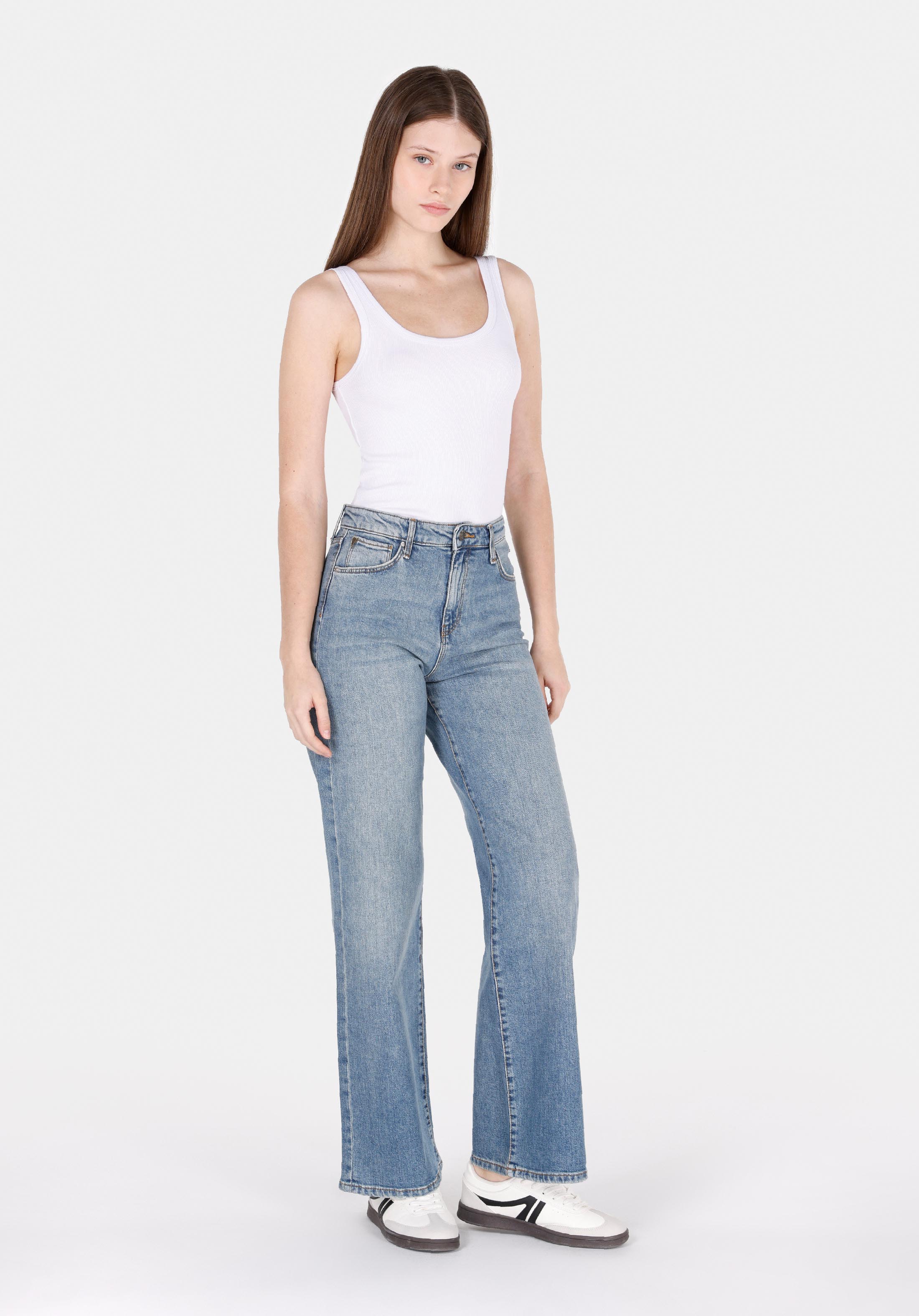 Afișați detalii pentru Pantaloni De Dama Albastru Deschis Regular Fit 970 Berry Cl1072267