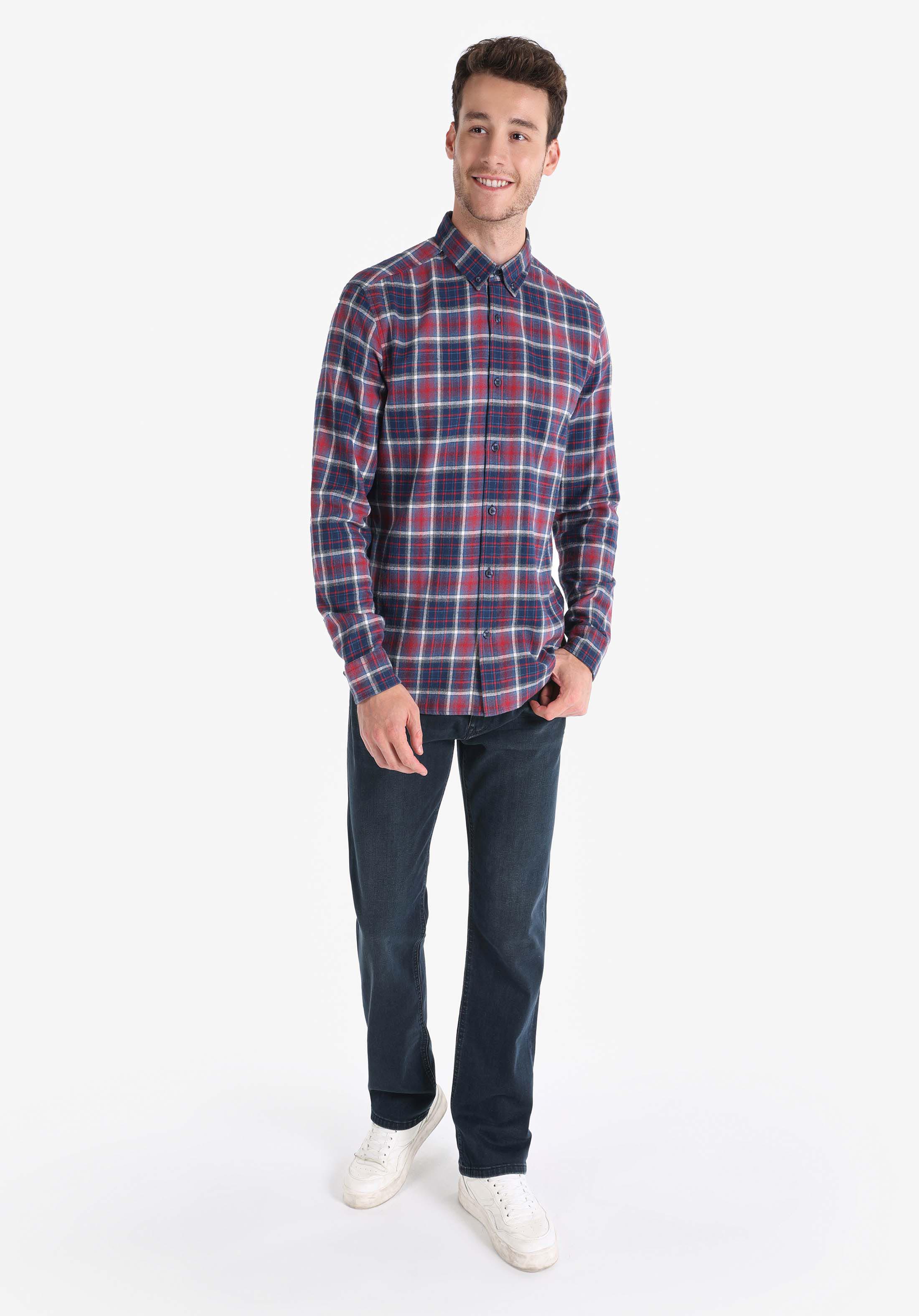 Afișați detalii pentru Camasa Cu Maneca Lunga De Barbati Albastru Marin Slim Fit  Cl1066328