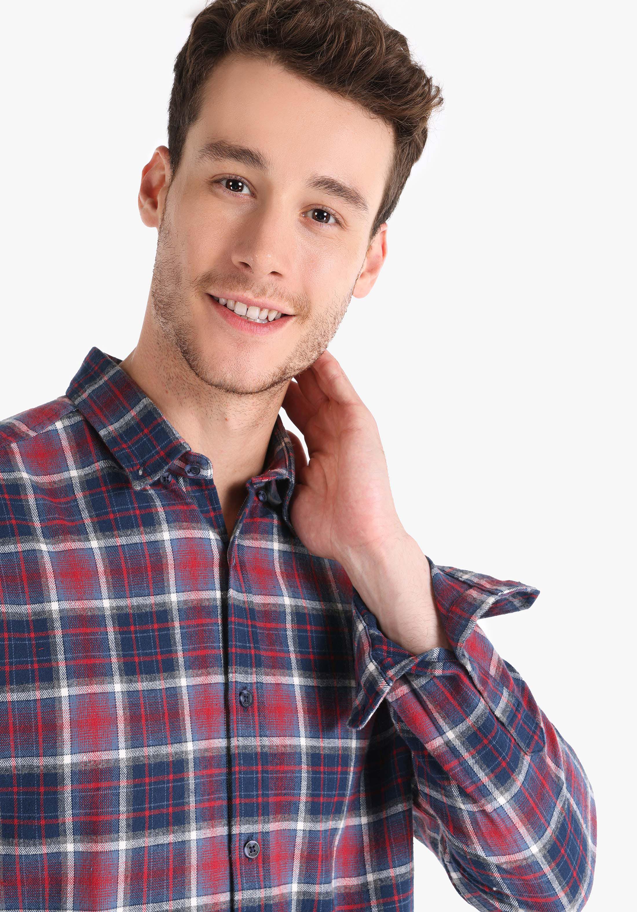 Afișați detalii pentru Camasa Cu Maneca Lunga De Barbati Albastru Marin Slim Fit  Cl1066328