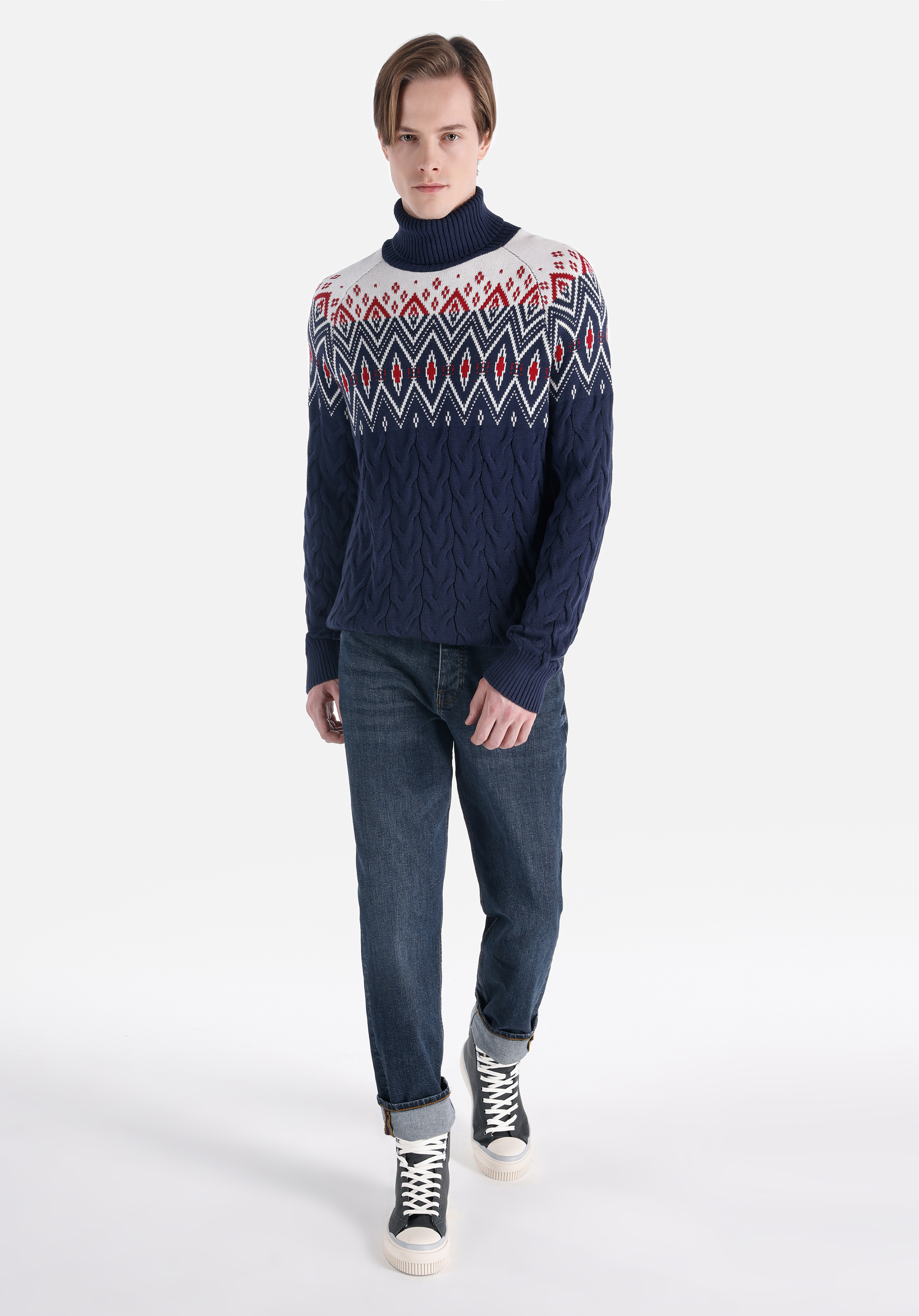 Afișați detalii pentru Pulover De Barbati Albastru Marin Regular Fit  Cl1066425