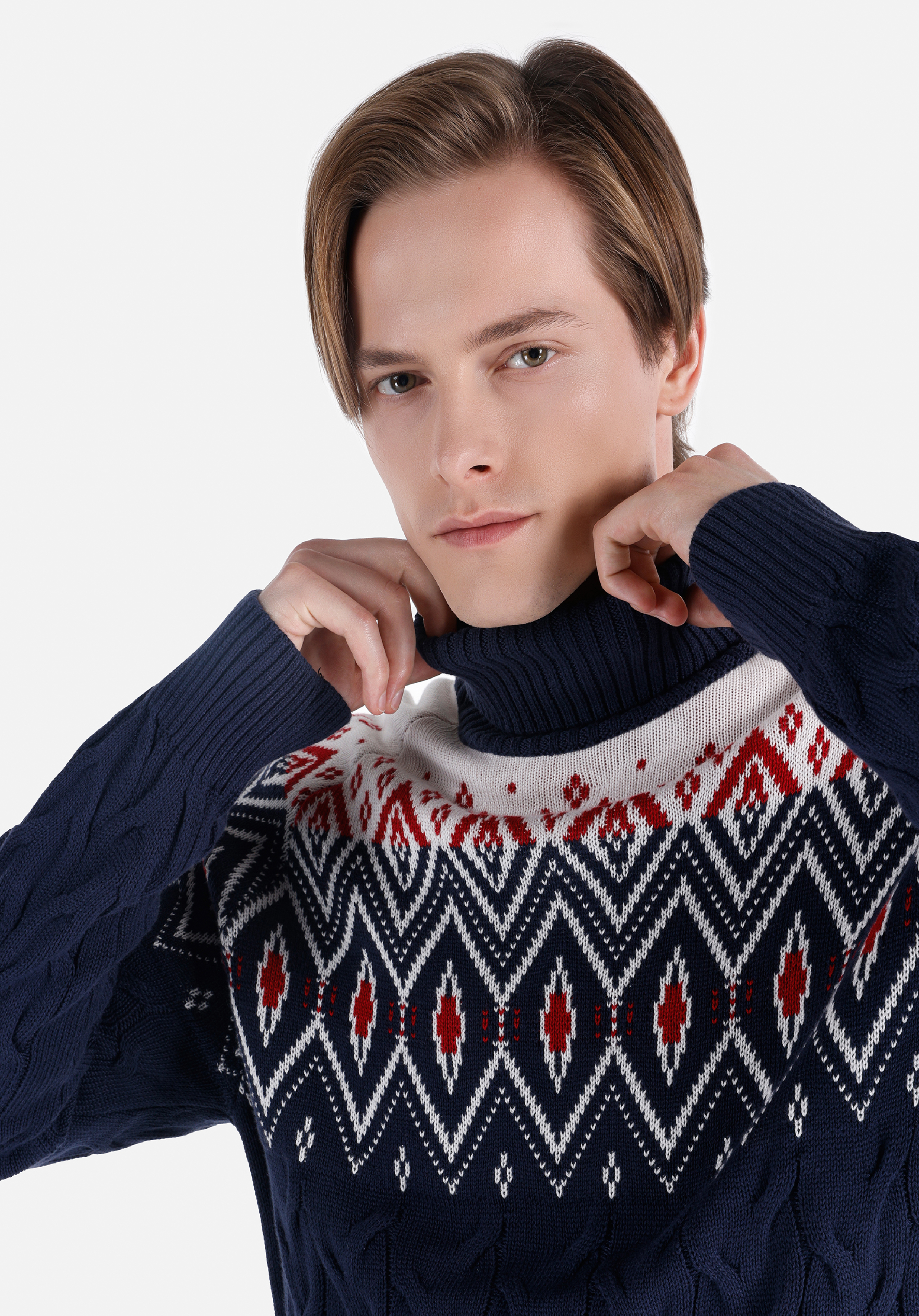 Afișați detalii pentru Pulover De Barbati Albastru Marin Regular Fit  Cl1066425