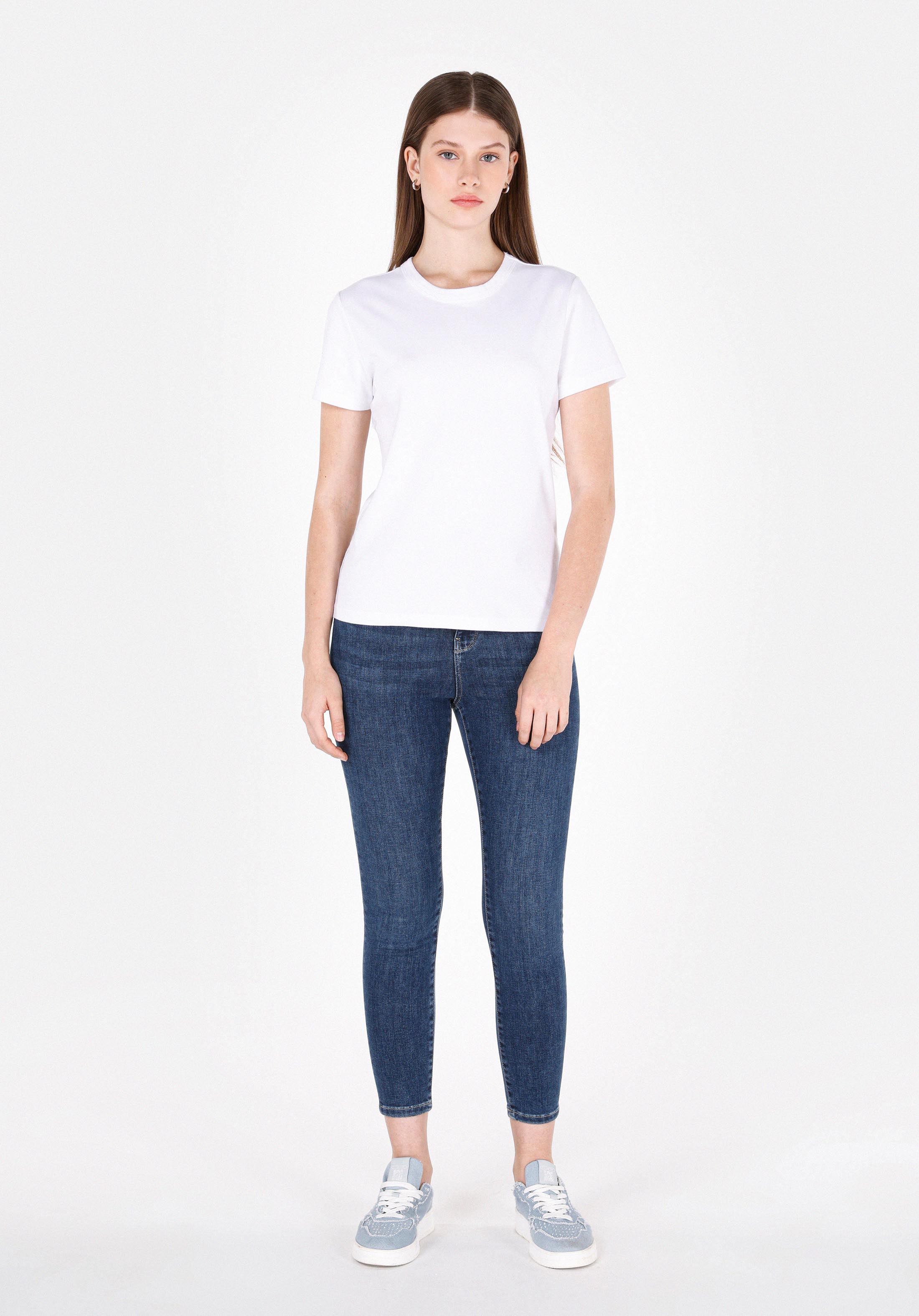 Afișați detalii pentru Pantaloni De Dama Albastru Skinny Fit 760 Diana Cl1072452