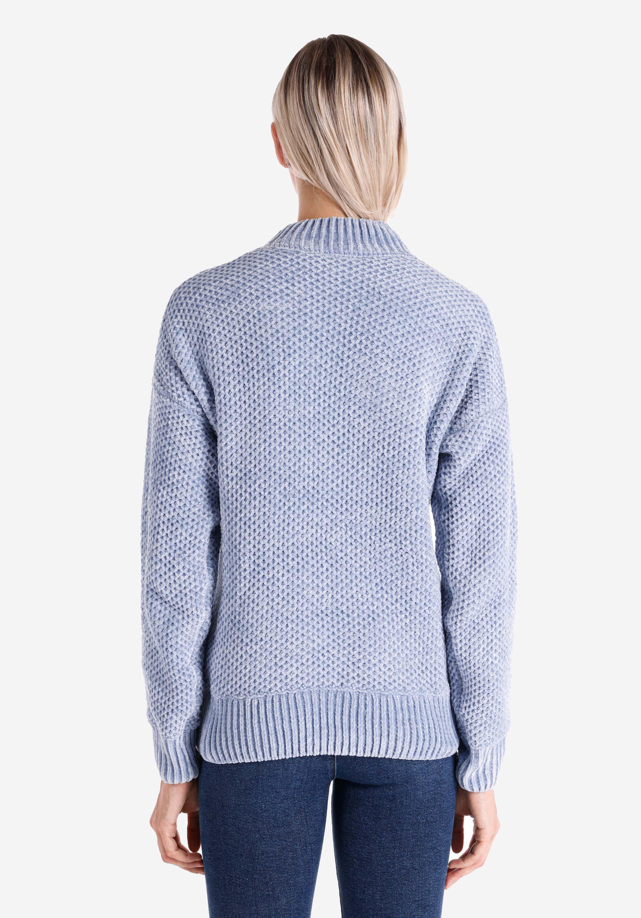 Afișați detalii pentru Regular Fit Round Neck Drept Pulover Albastru Pentru Femei