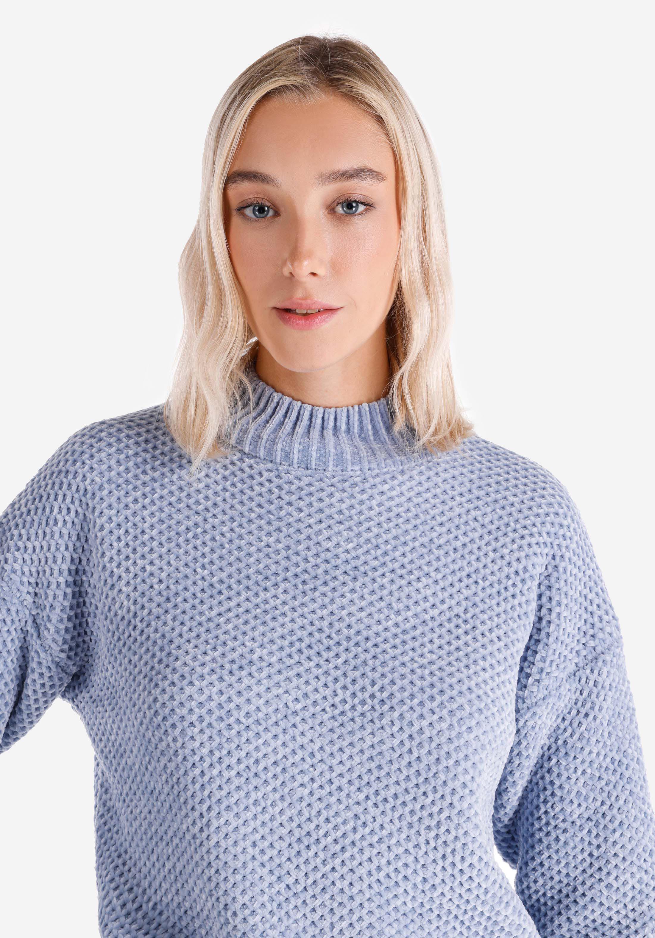 Afișați detalii pentru Regular Fit Round Neck Drept Pulover Albastru Pentru Femei