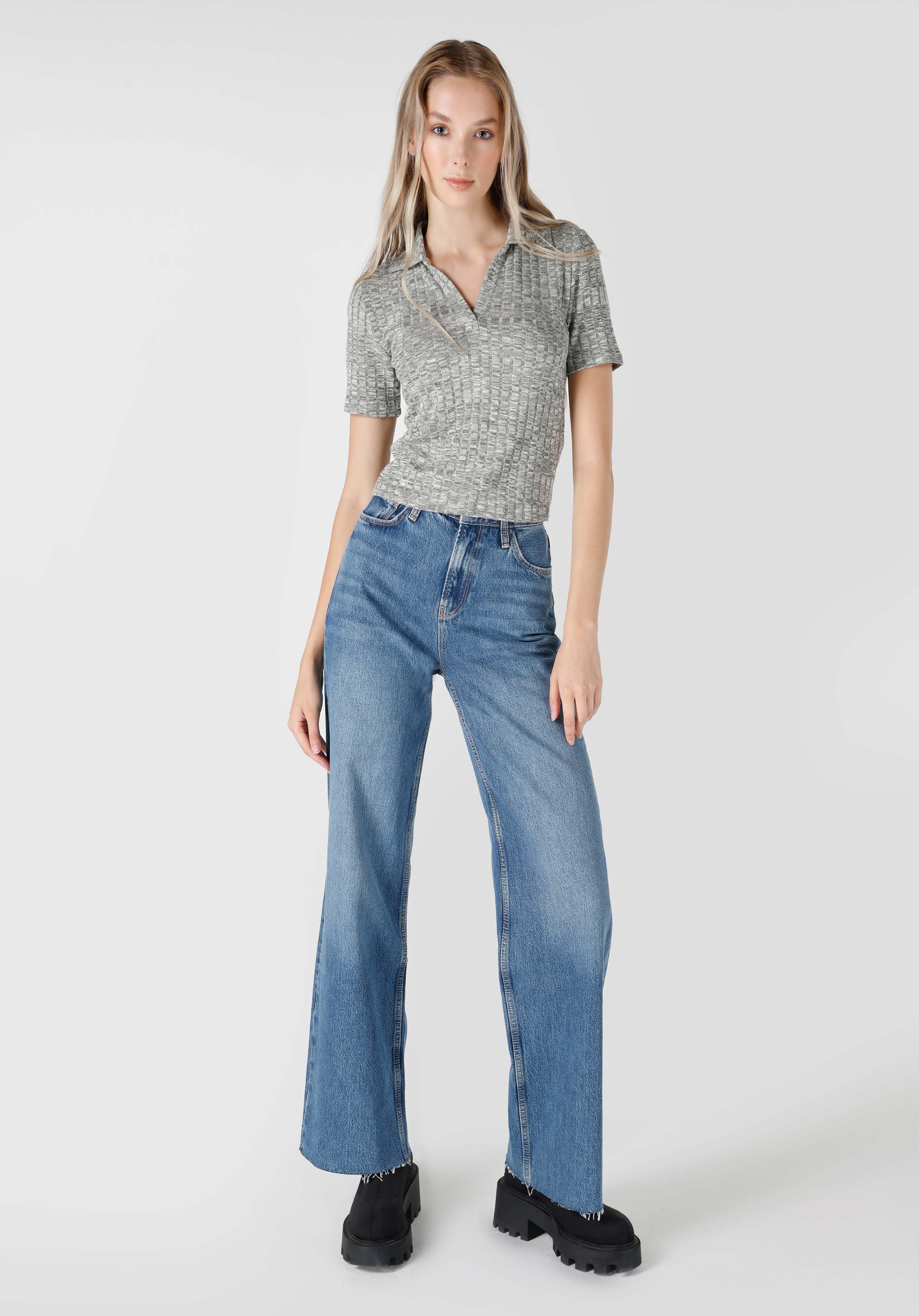 Afișați detalii pentru Tricou Cu Maneca Scurta De Dama Gri Regular Fit  Cl1065185