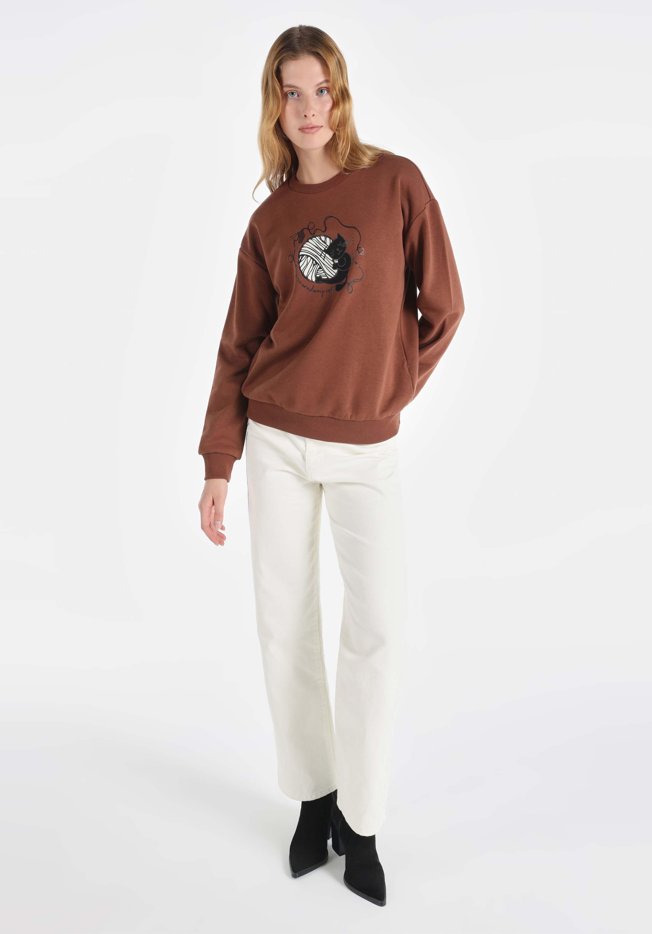 Afișați detalii pentru Hanorac / Bluza De Dama Maro Regular Fit  Cl1065200