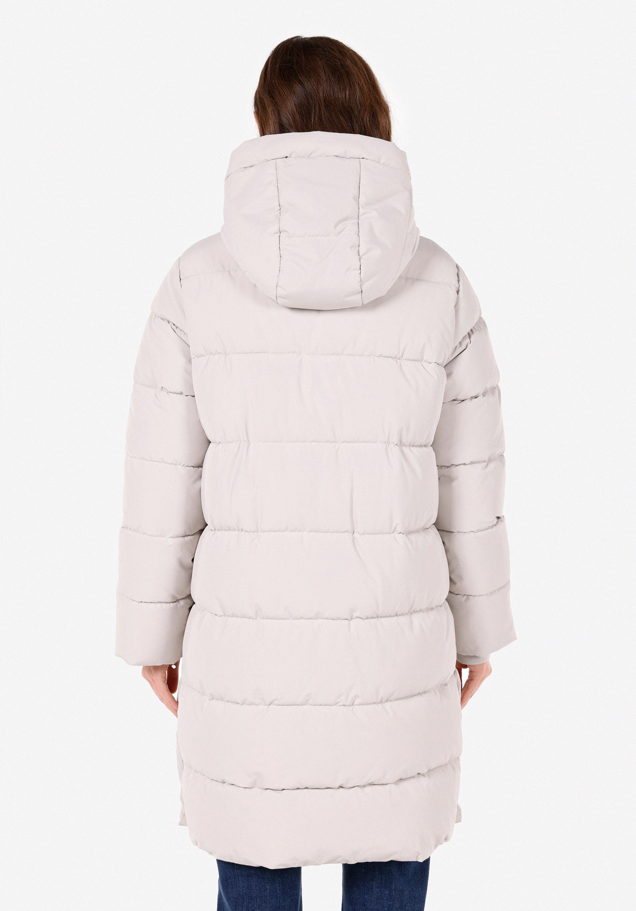 Afișați detalii pentru Regular Fit Glugă Snap Căptușit Impermeabil Haină Bej Pentru Femei