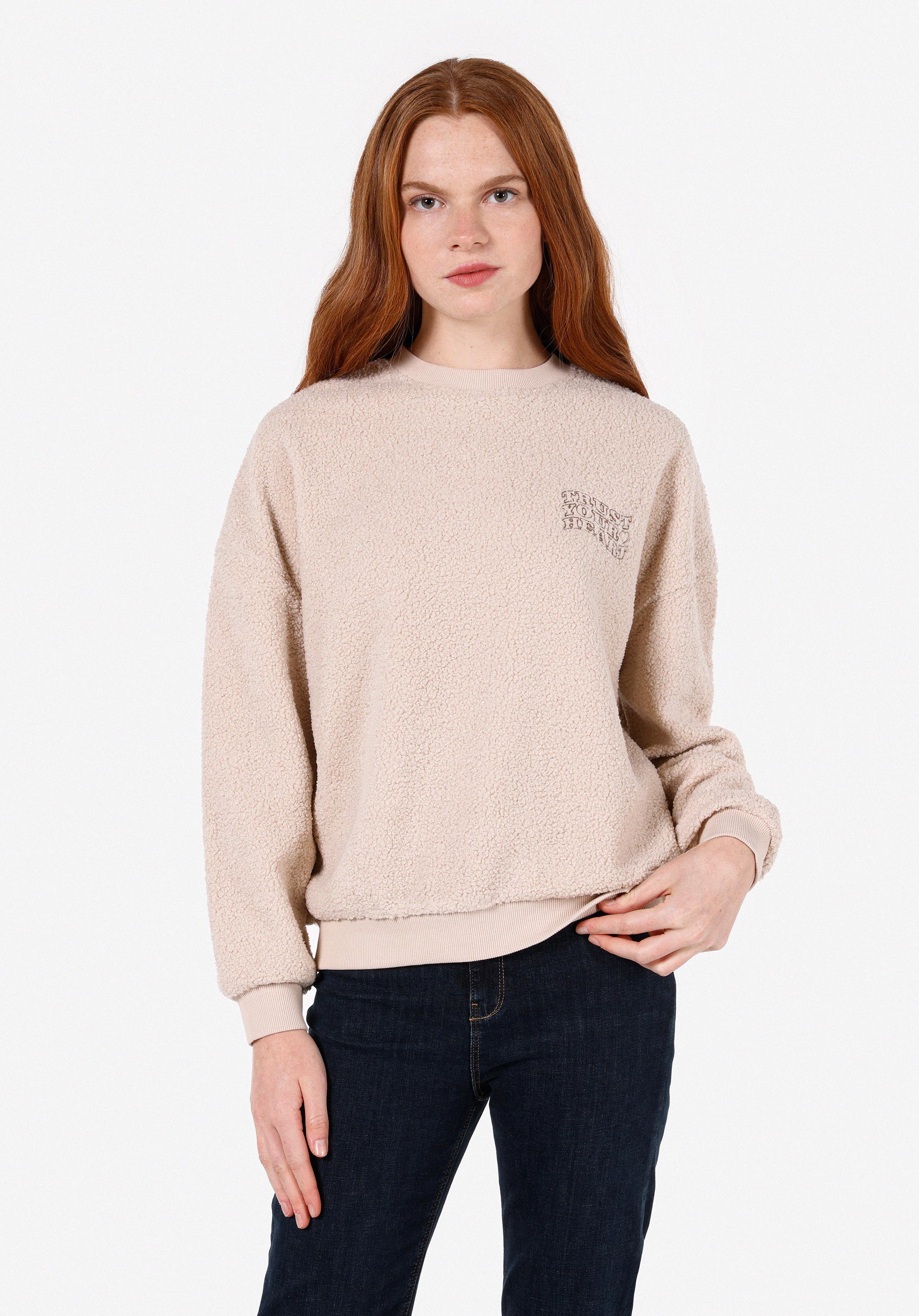 Afișați detalii pentru Regular Fit Round Neck Hanorac Bej Pentru Femei