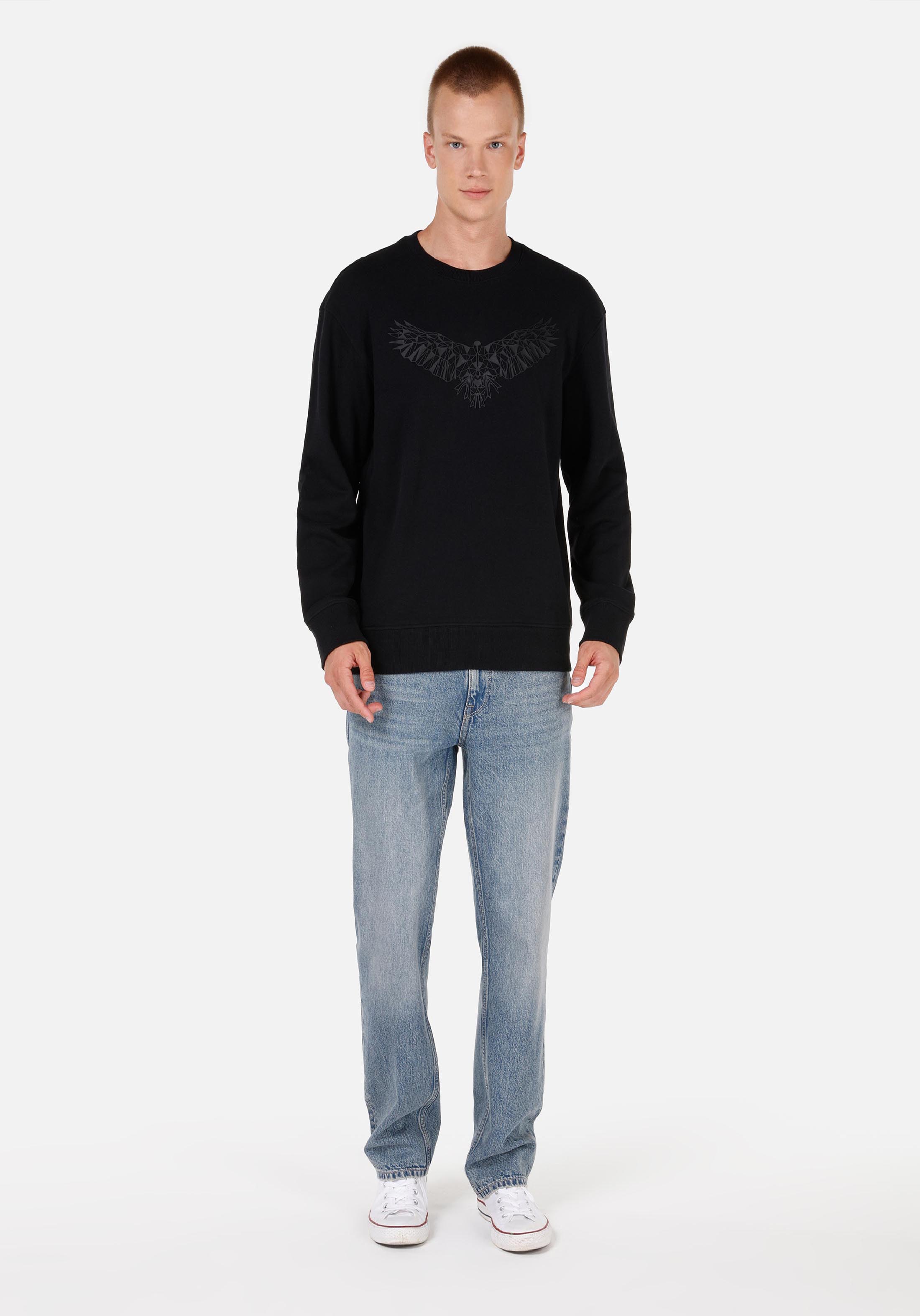 Afișați detalii pentru Hanorac / Bluza De Barbati Negru Comfort Fit 100% Bumbac Cl1070653