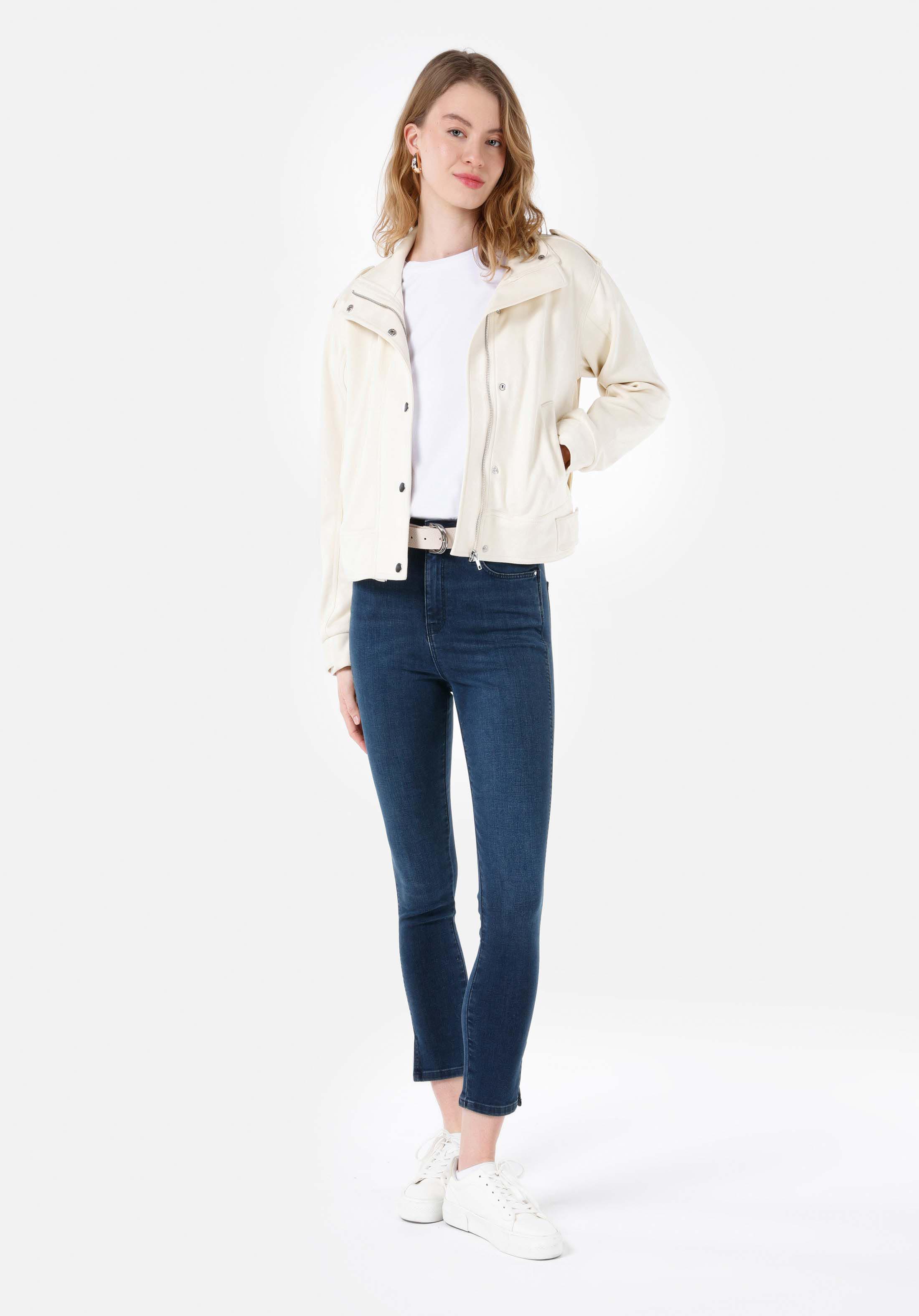 Afișați detalii pentru Skinny Fit Rise Waist Super Narrow Leg Blugi İndigo Pentru Femei