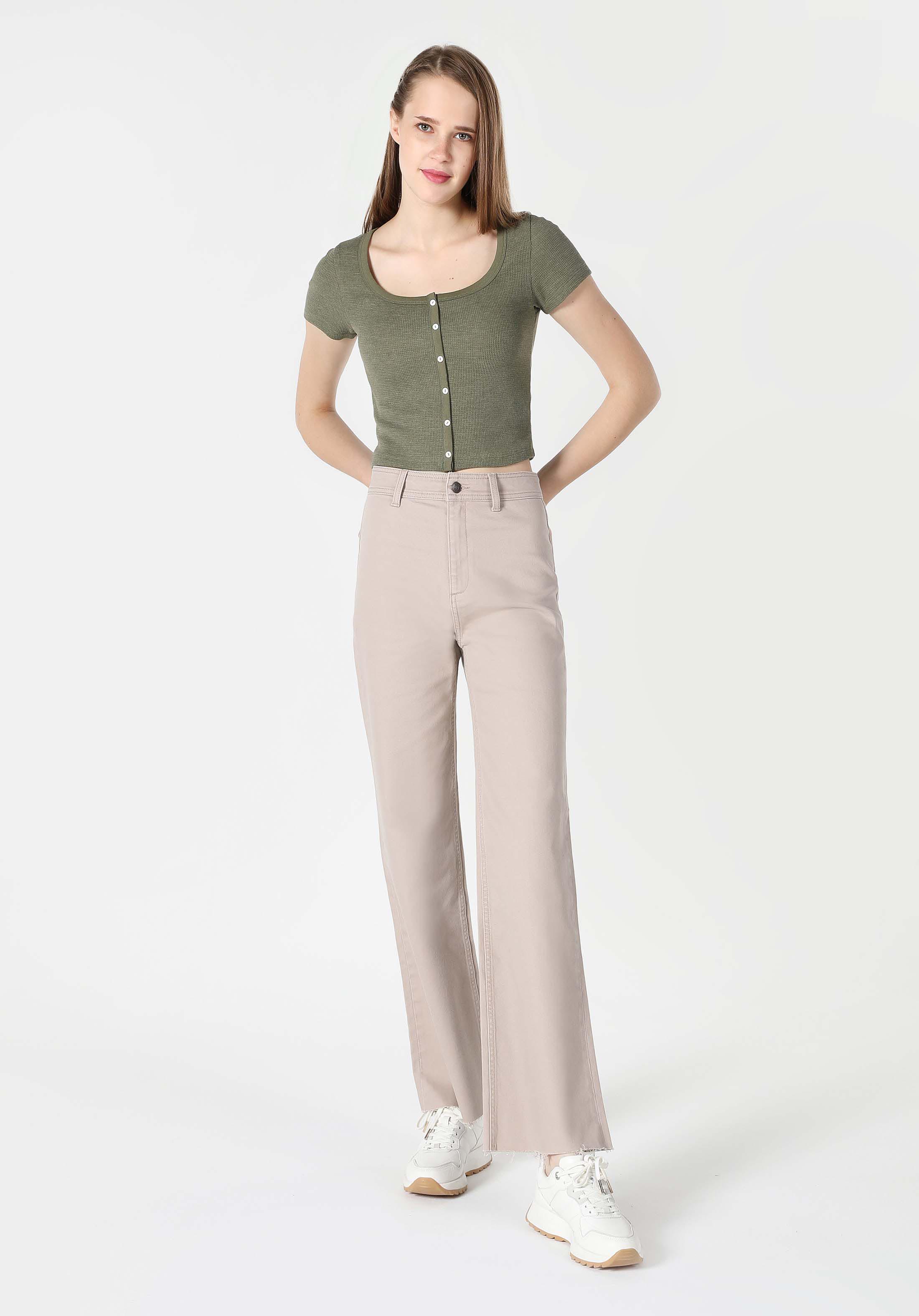 Afișați detalii pentru Pantaloni De Dama Bej   Cl1062120