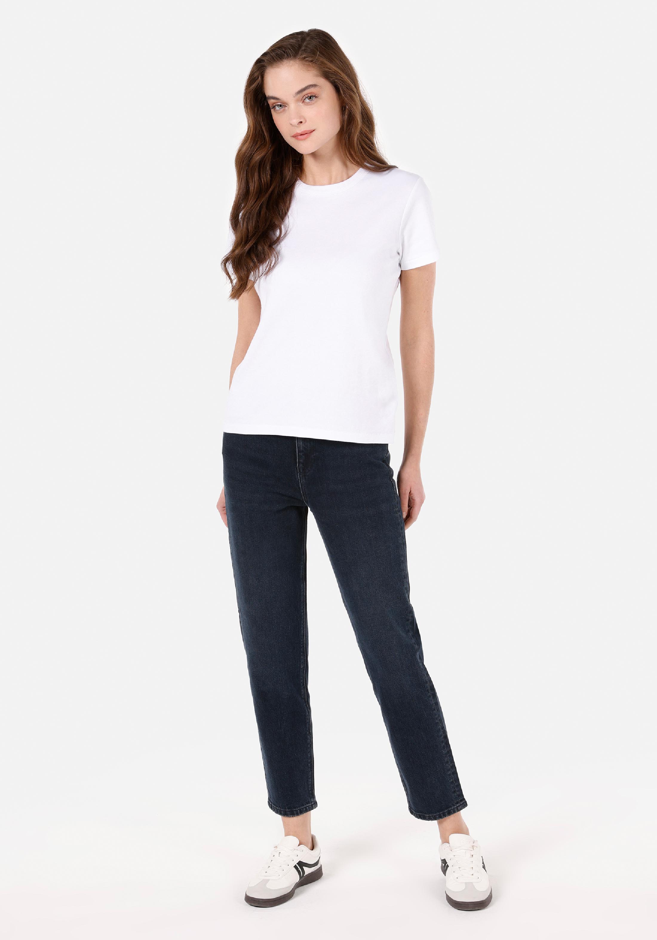 Afișați detalii pentru Mom Fit Slim Leg Blugi İndigo Închis Pentru Femei