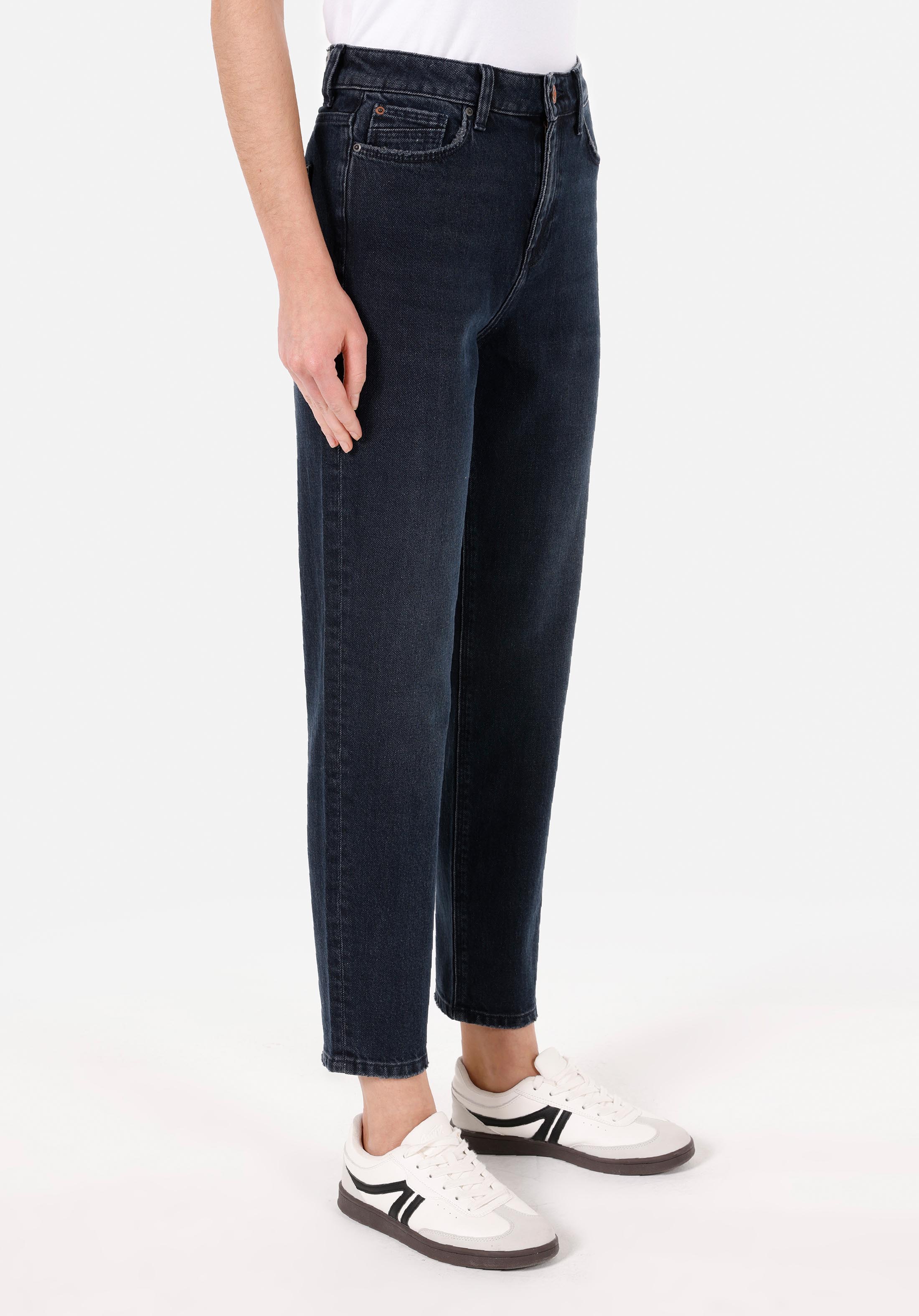 Afișați detalii pentru Mom Fit Slim Leg Blugi İndigo Închis Pentru Femei