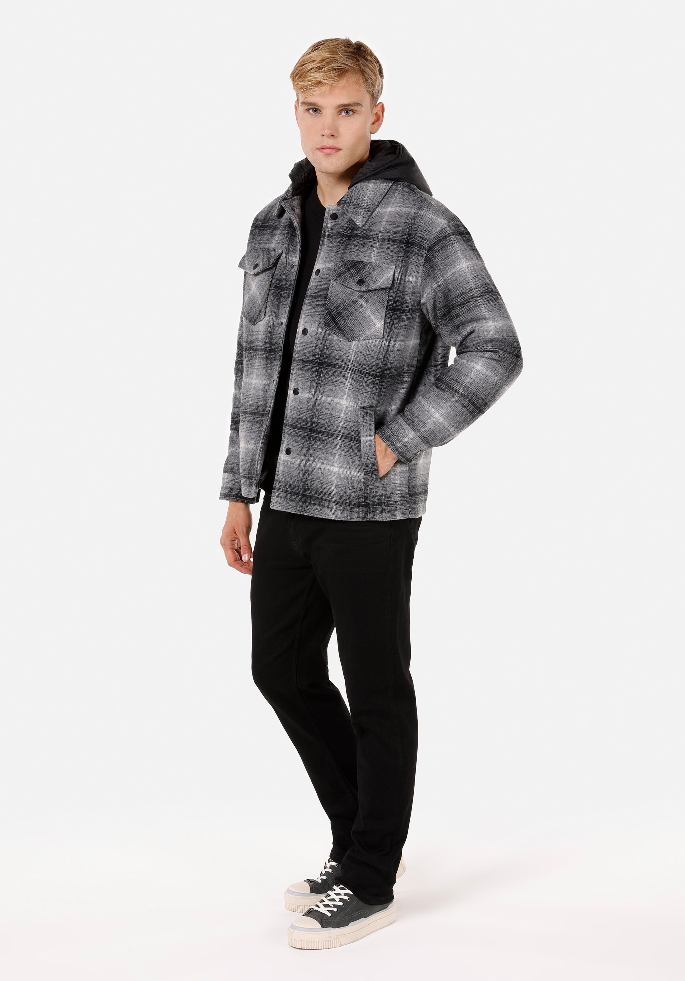 Afișați detalii pentru Palton Gri Pentru Bărbați Regular Fit