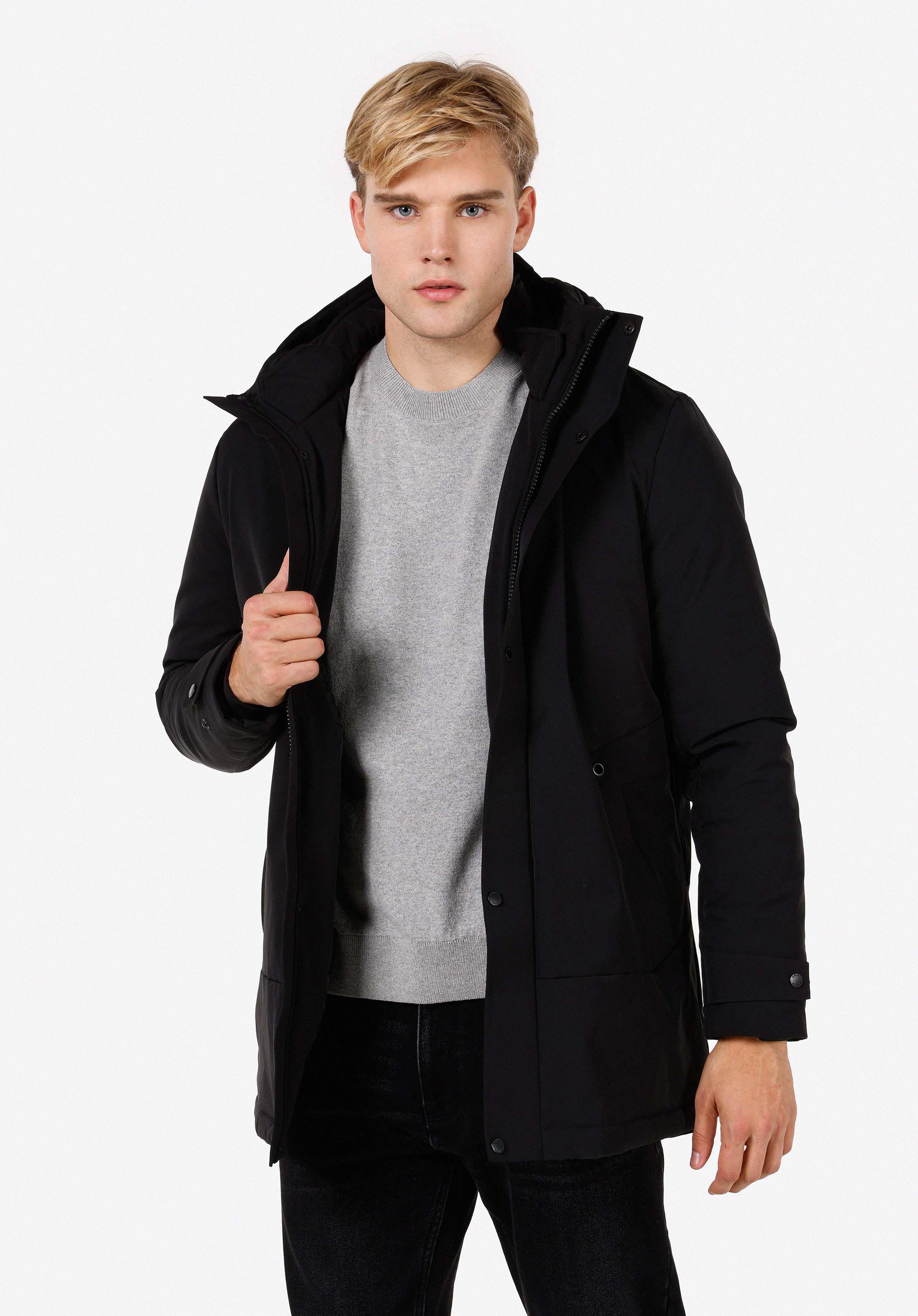 Afișați detalii pentru Palton Negru Pentru Bărbați Regular Fit