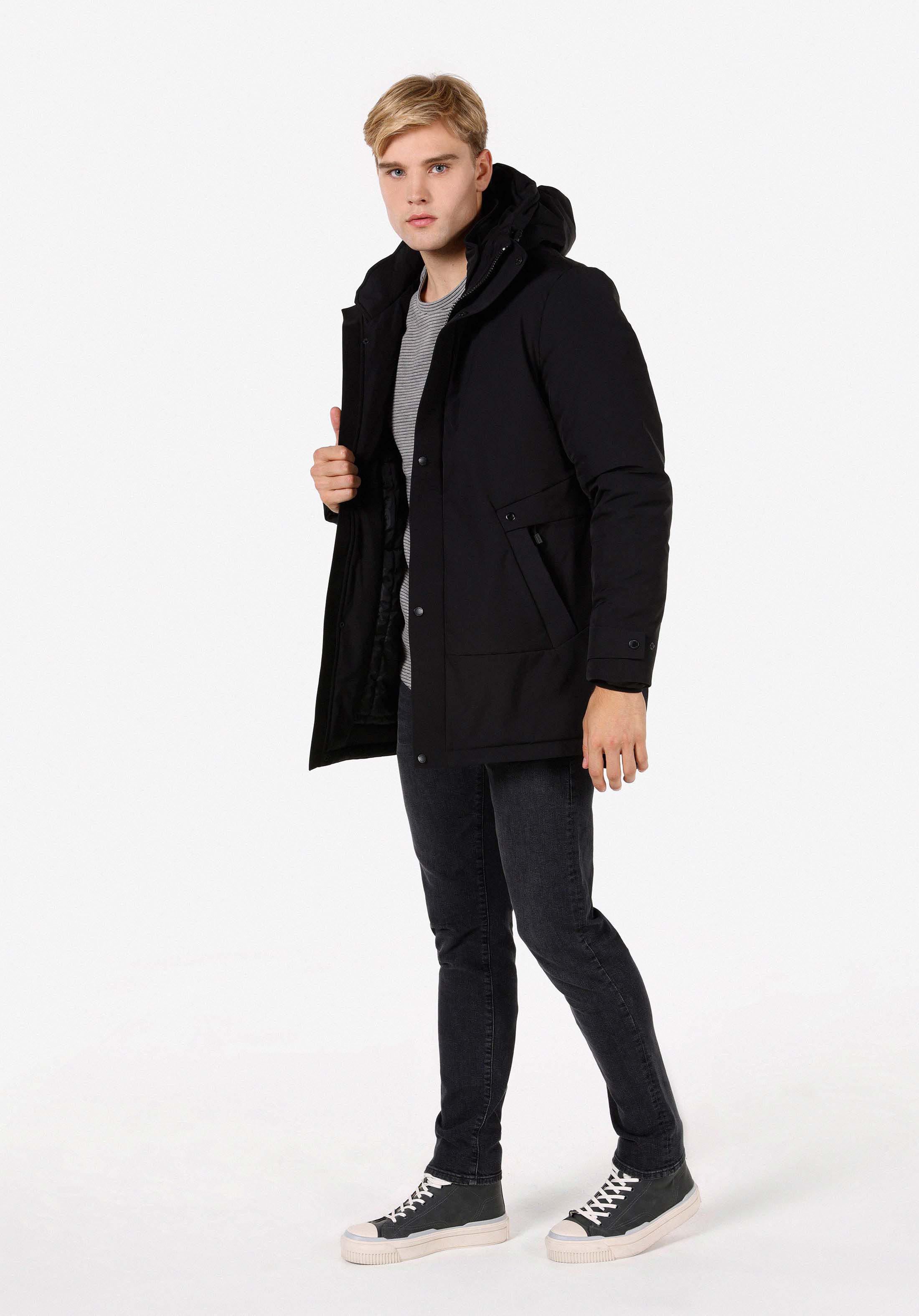 Afișați detalii pentru Palton Negru Pentru Bărbați Regular Fit