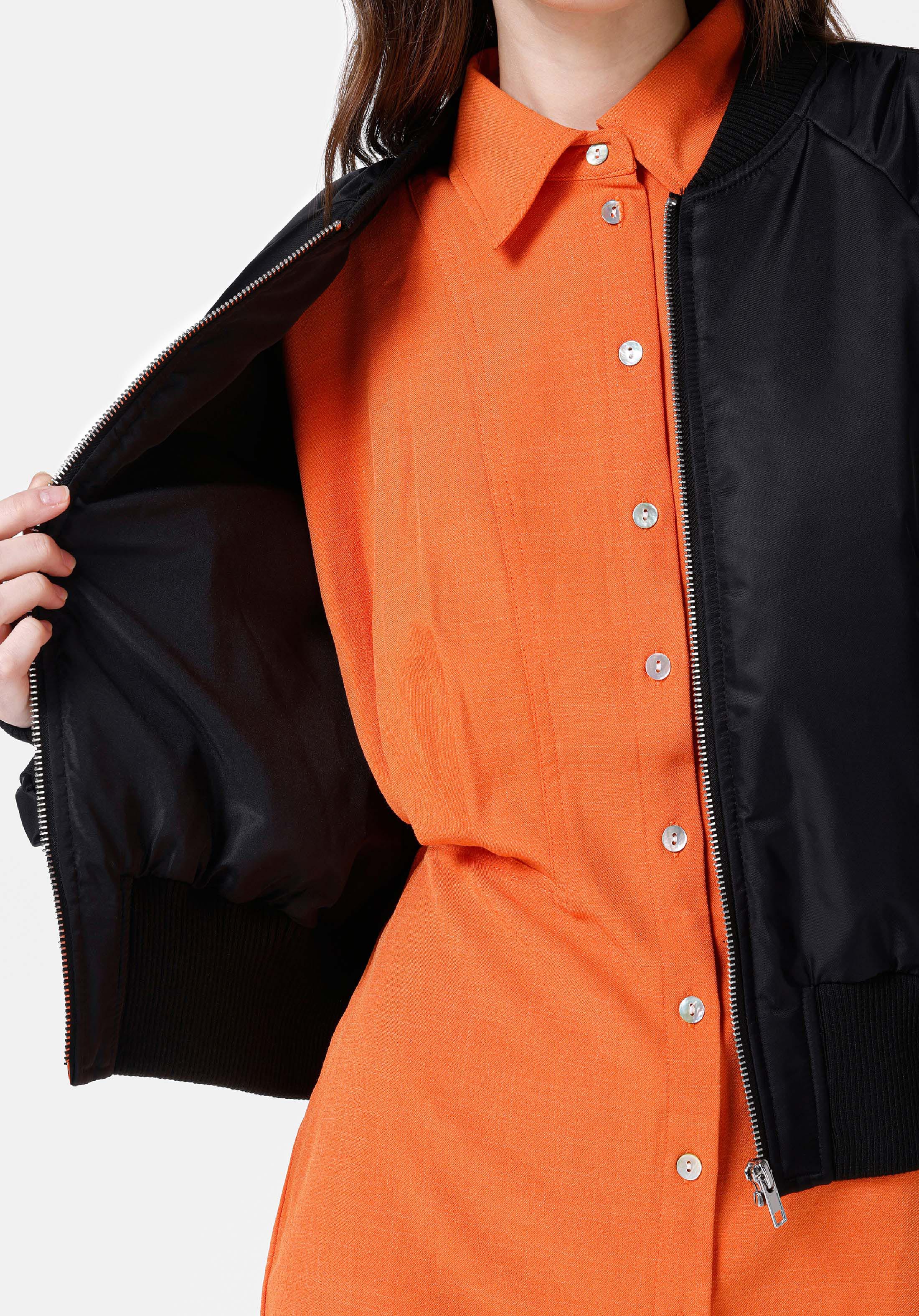 Afișați detalii pentru Regular Fit Dominant Collar Fermoar Căptușit Negru Pentru Femei Palton Negru