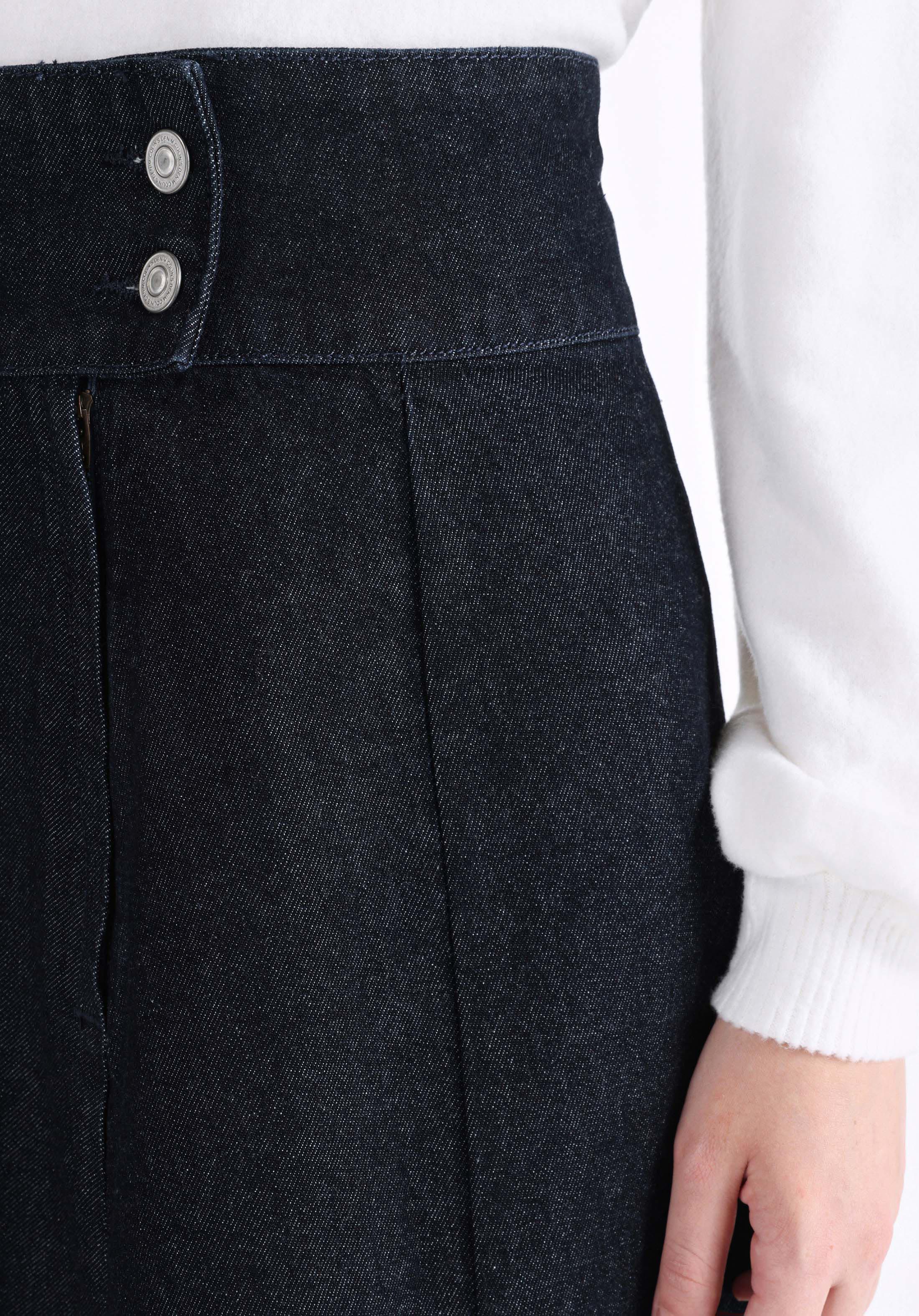 Afișați detalii pentru Regular Fit Drept Fermoar Fustă Din Denim Pentru Femei