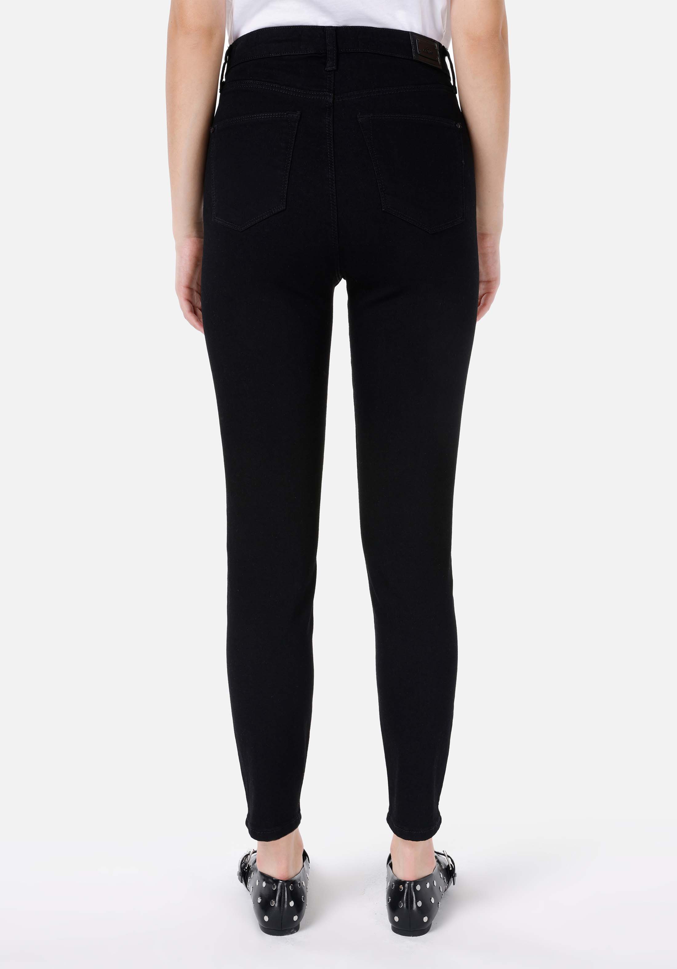 Afișați detalii pentru Skinny Fit Rise Waist Super Narrow Leg Blugi İndigo Pentru Femei