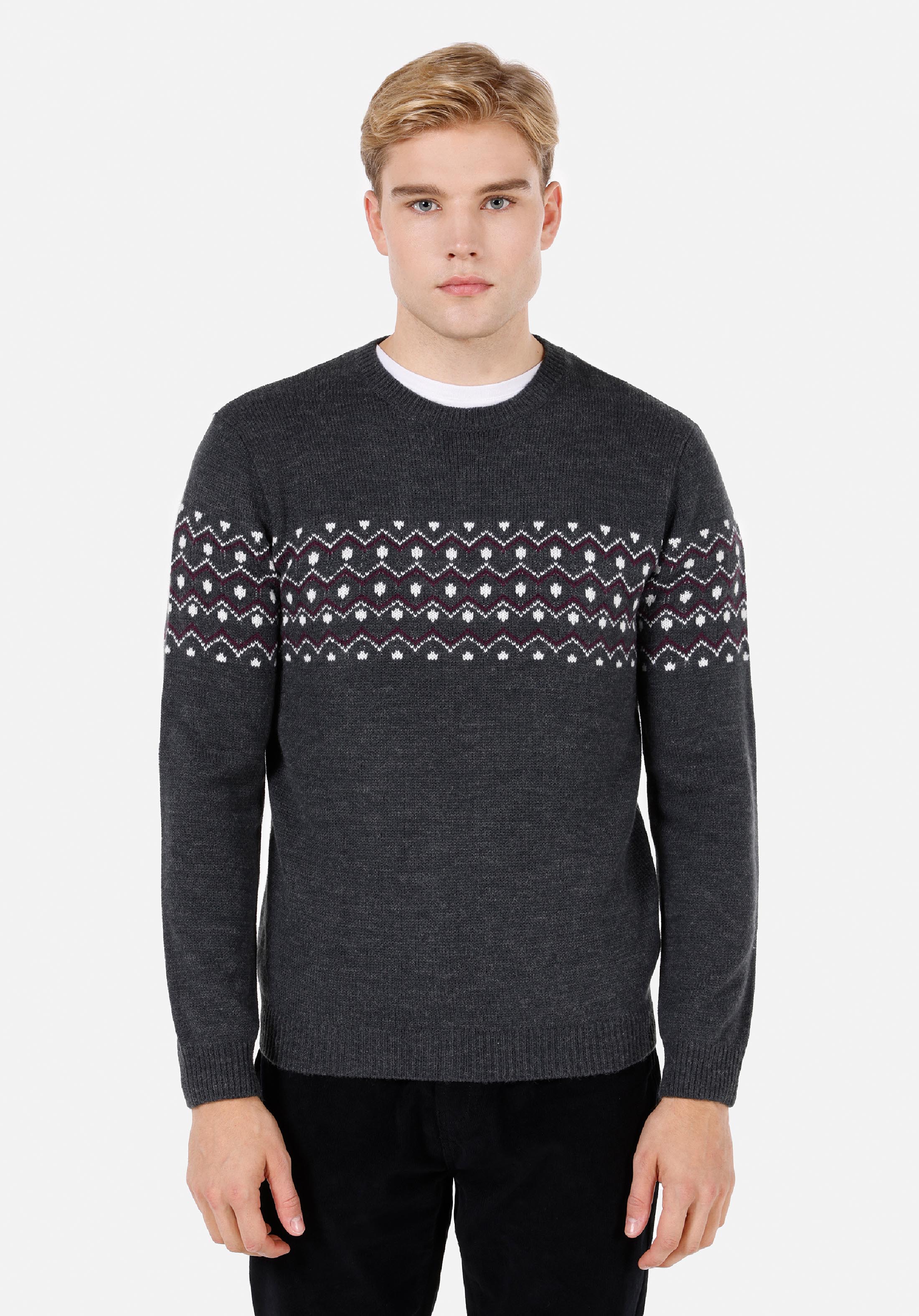 Afișați detalii pentru Pulover De Barbati Antracit Regular Fit  Cl1071694