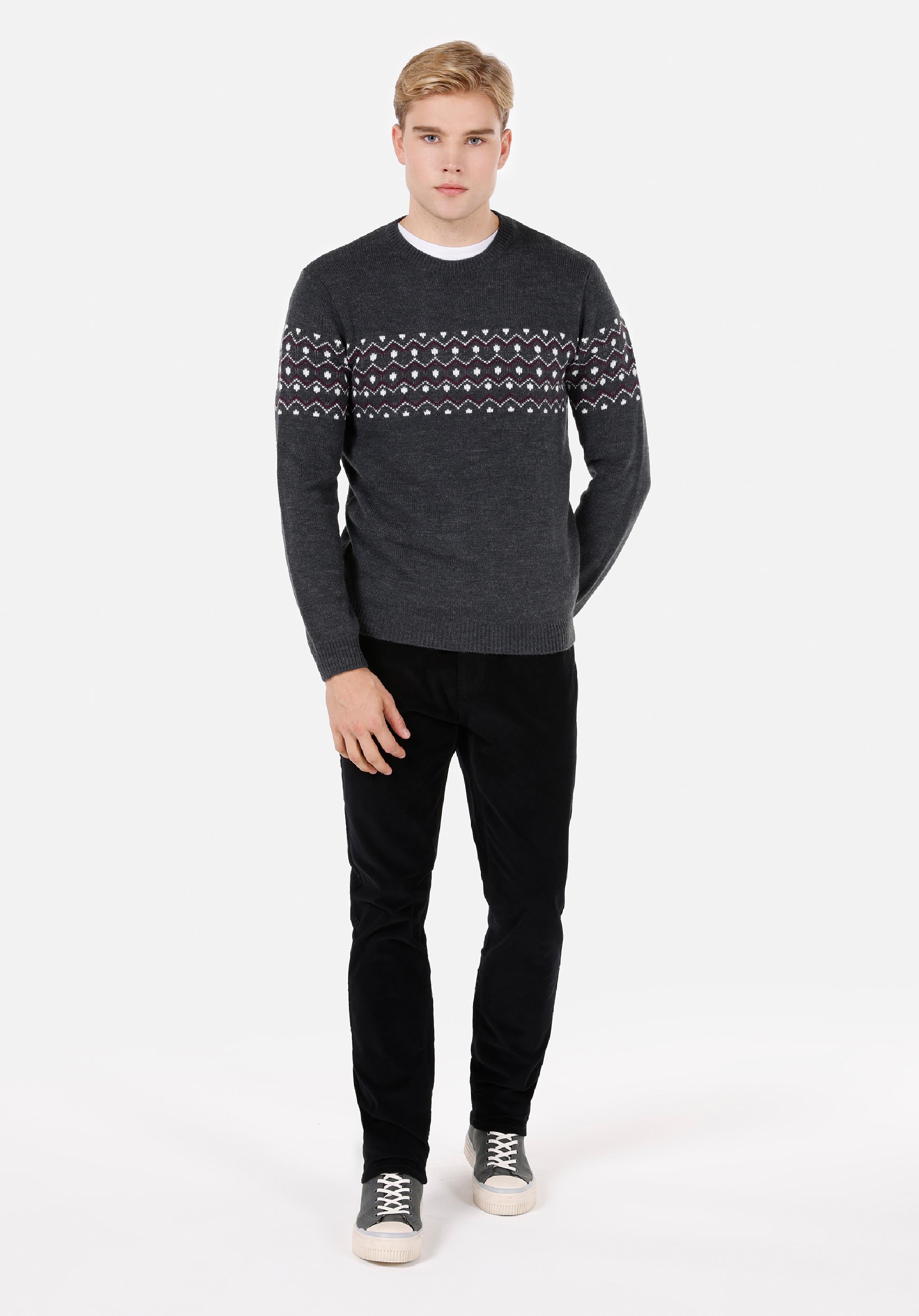 Afișați detalii pentru Pulover De Barbati Antracit Regular Fit  Cl1071694