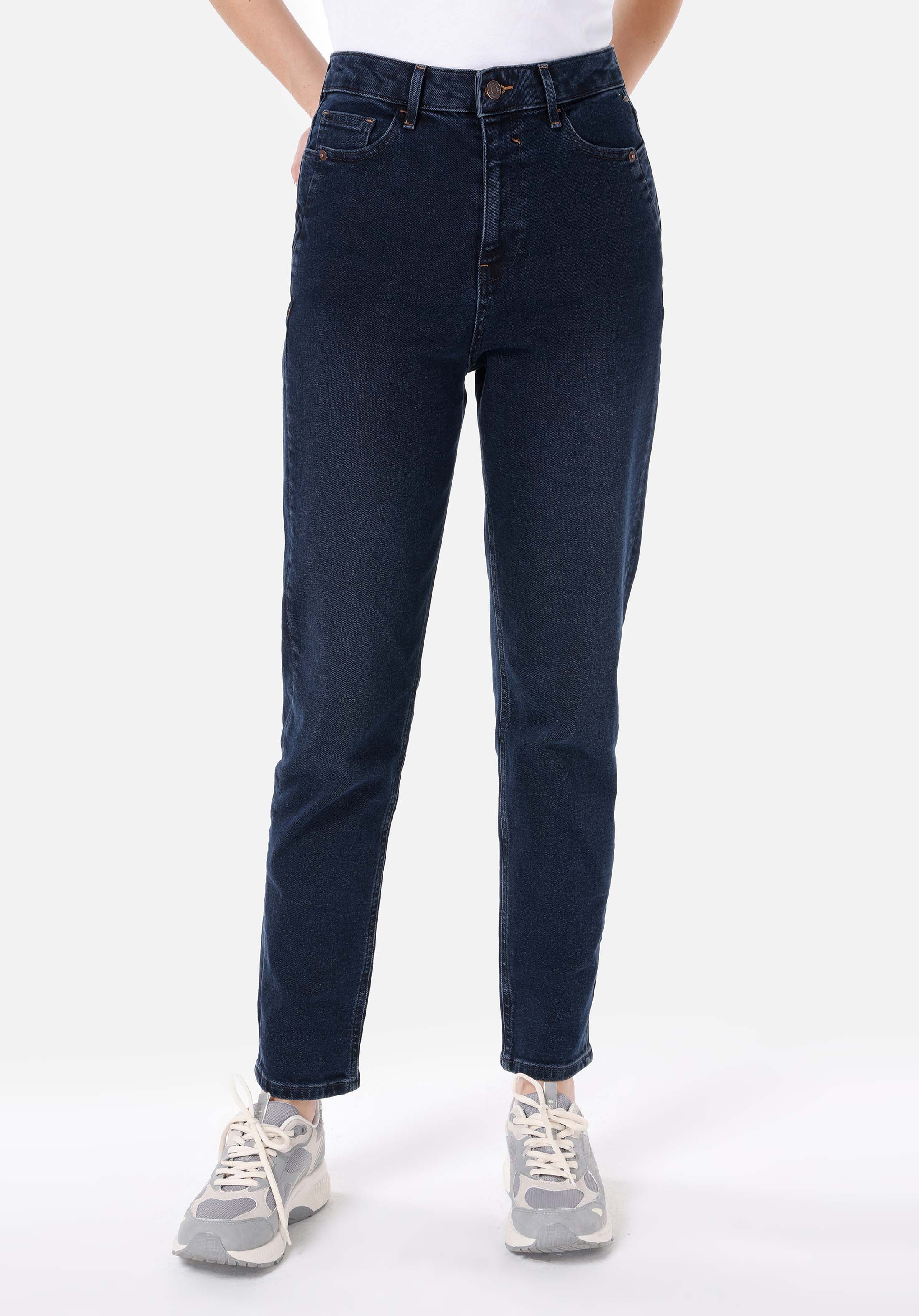 Afișați detalii pentru Pantaloni De Dama Albastru Inchis Mom Fit 896  Maria Cl1067226
