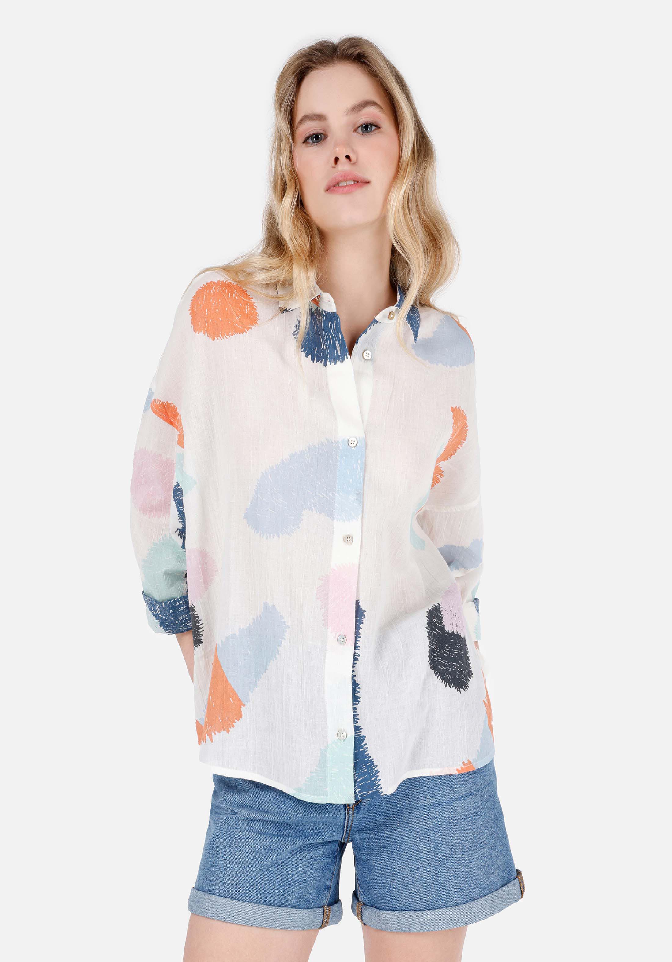 Afișați detalii pentru Cămașă Relax Fit Imprimat Cămașă Cu Mânecă Lungă Multicoloră Pentru Femei