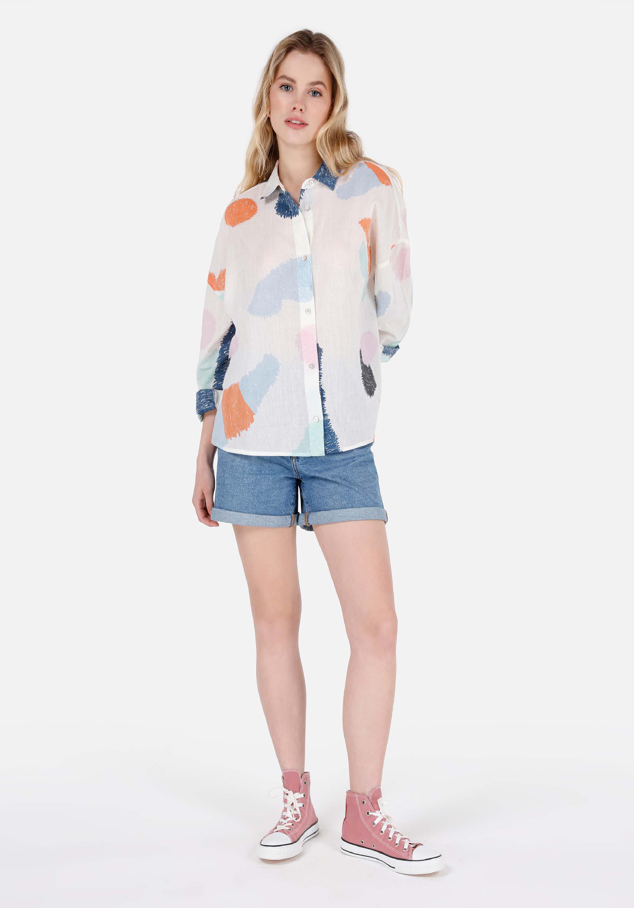 Afișați detalii pentru Cămașă Relax Fit Imprimat Cămașă Cu Mânecă Lungă Multicoloră Pentru Femei