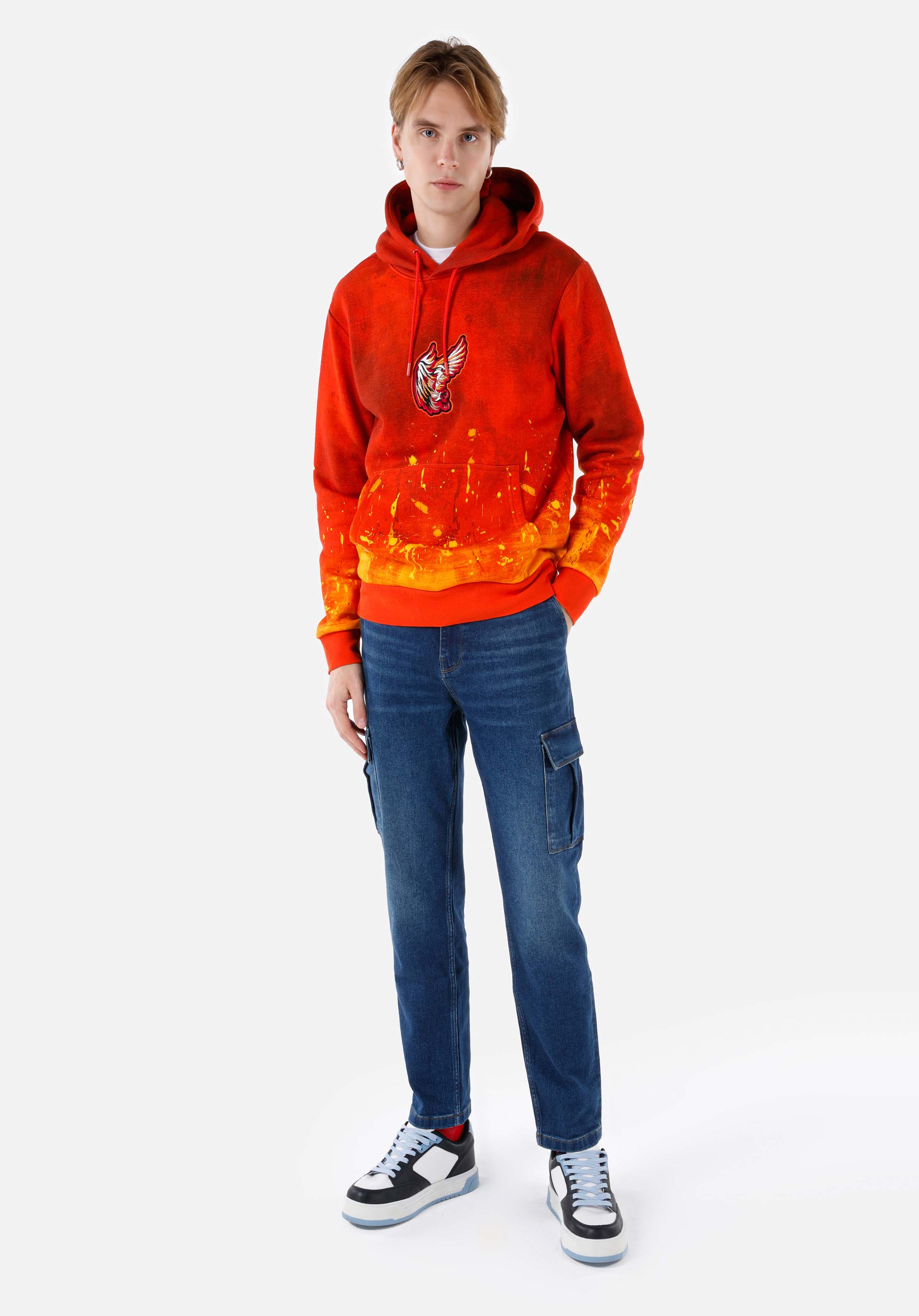 Afișați detalii pentru Carrot Cargo Mid Waist Short Leg Blugi İndigo Pentru Bărbați
