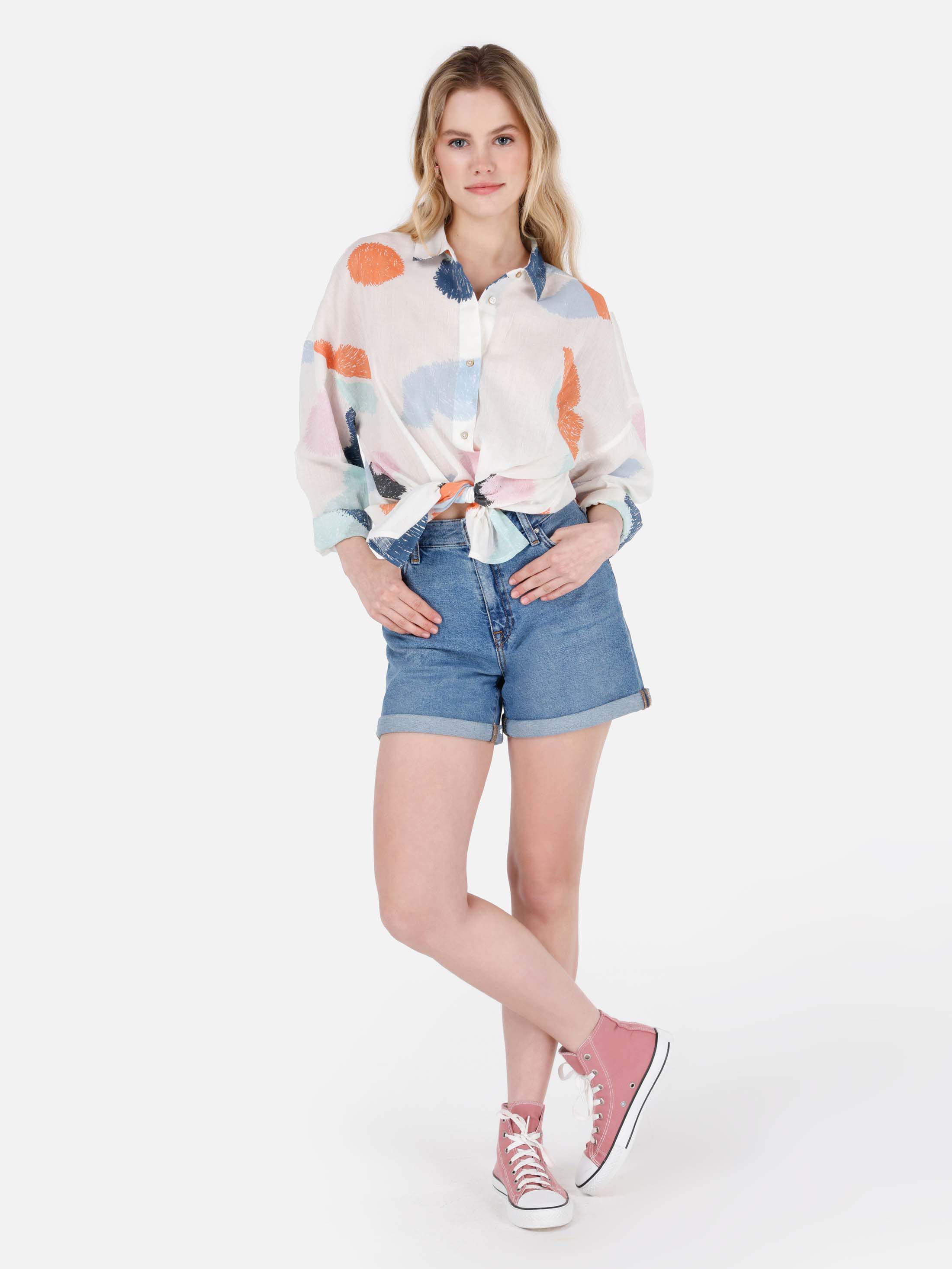 Afișați detalii pentru Short / Pantaloni Scurti De Dama Albastru Mom Fit  Cl1069630
