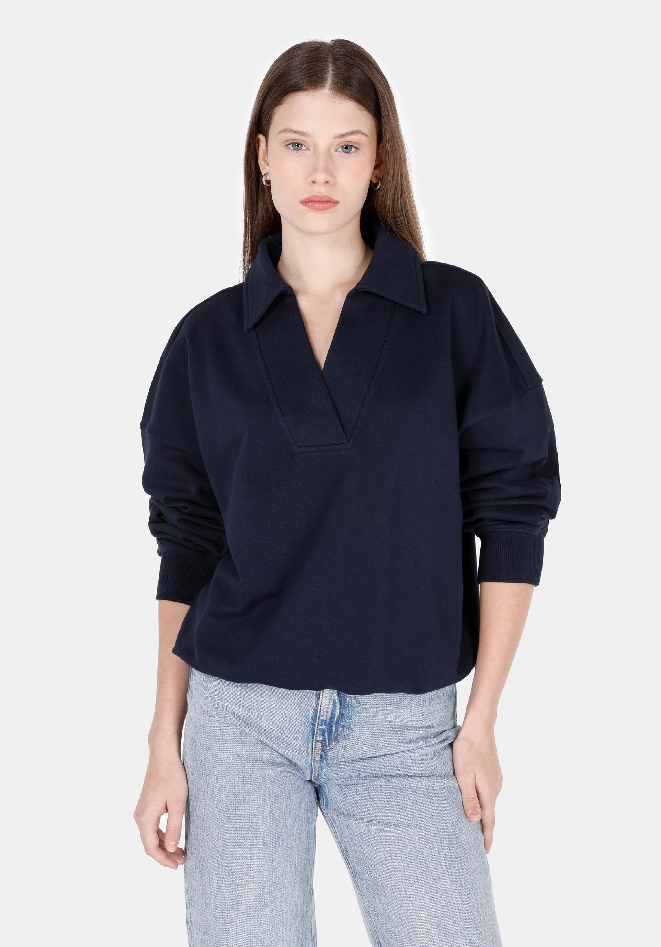 Afișați detalii pentru Hanorac / Bluza De Dama Albastru Marin Regular Fit  Cl1072552