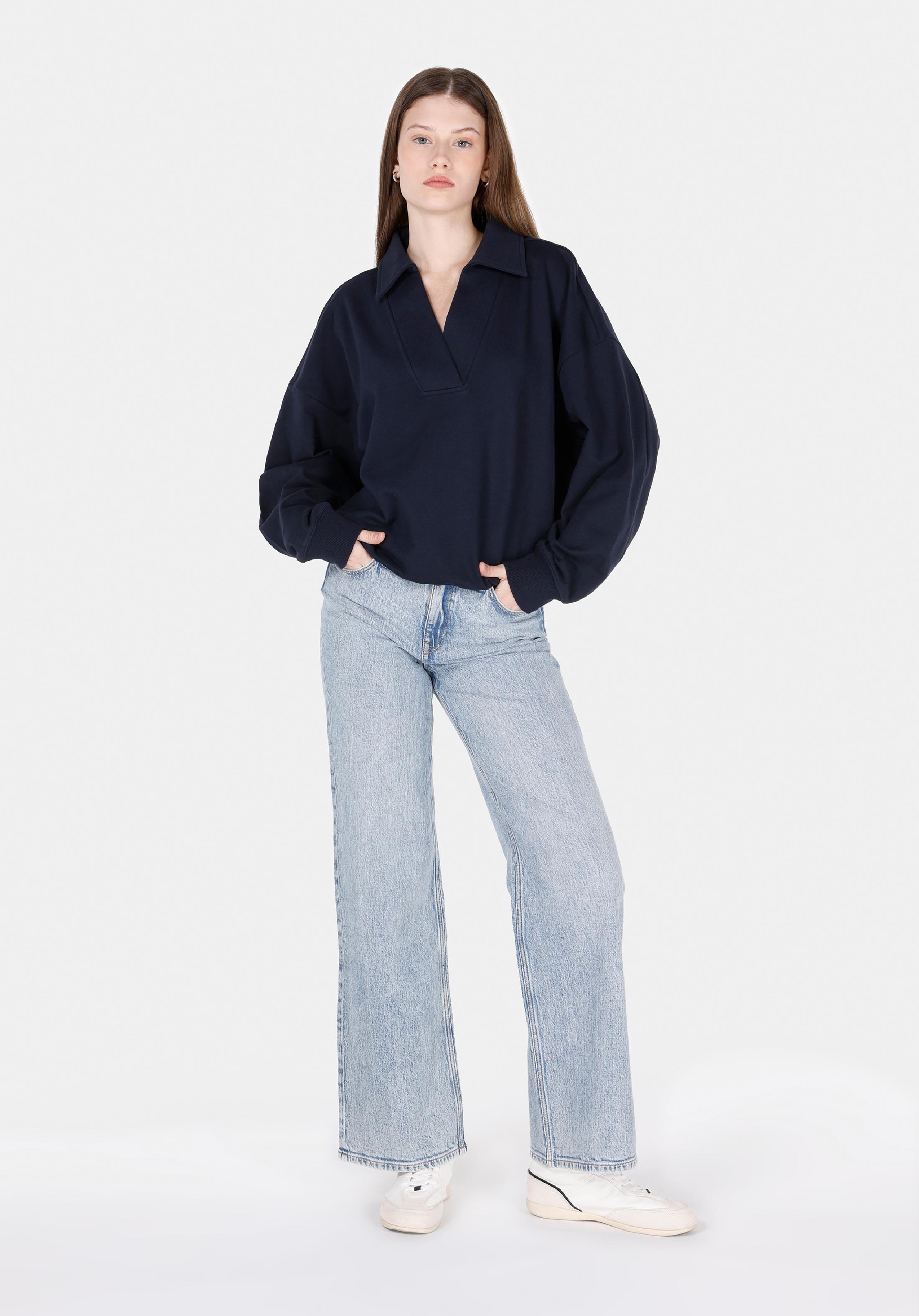 Afișați detalii pentru Hanorac / Bluza De Dama Albastru Marin Regular Fit  Cl1072552