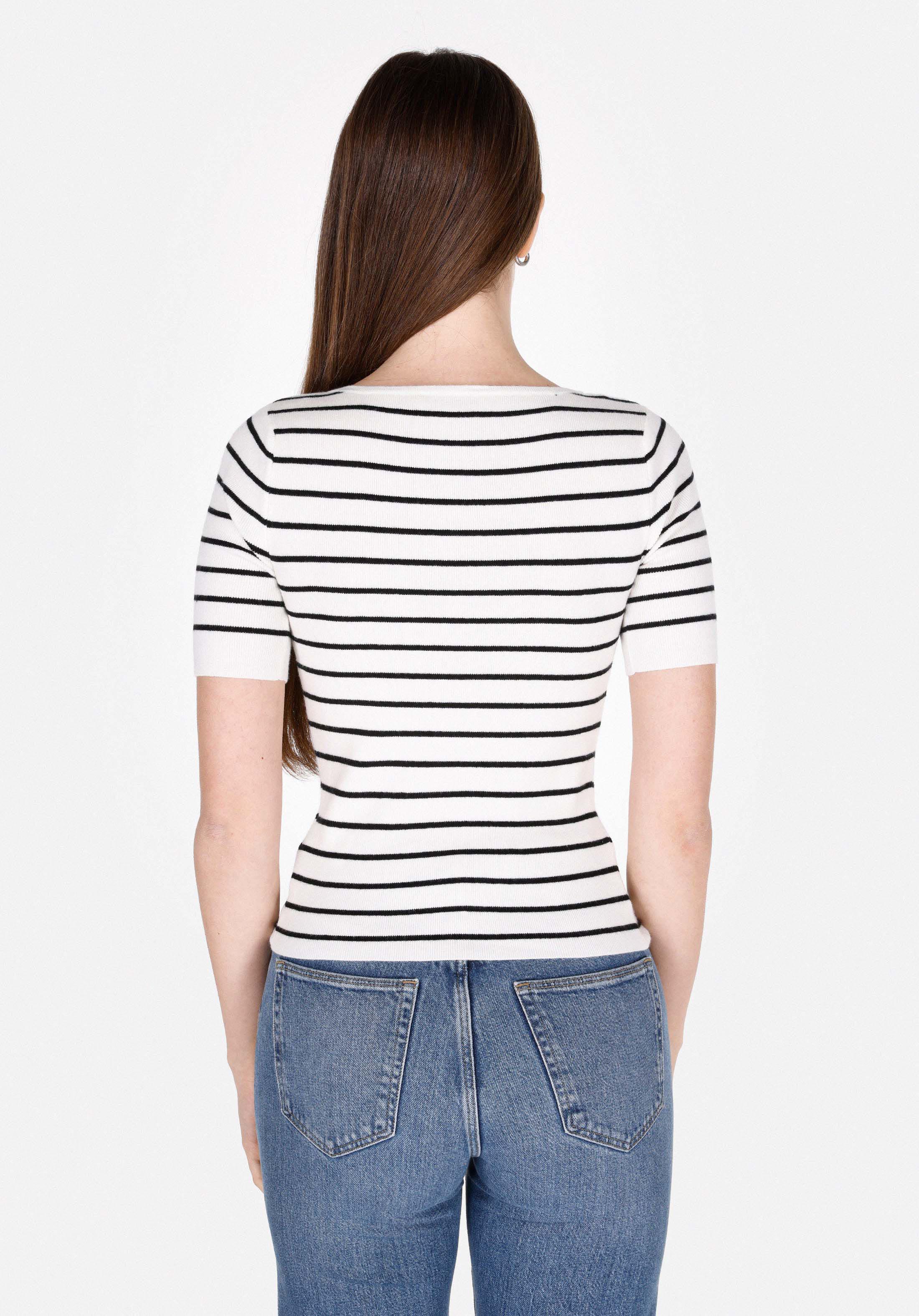 Afișați detalii pentru Pulover Cu Mâneci Scurte De Dama Alb Slim Fit  Cl1073126